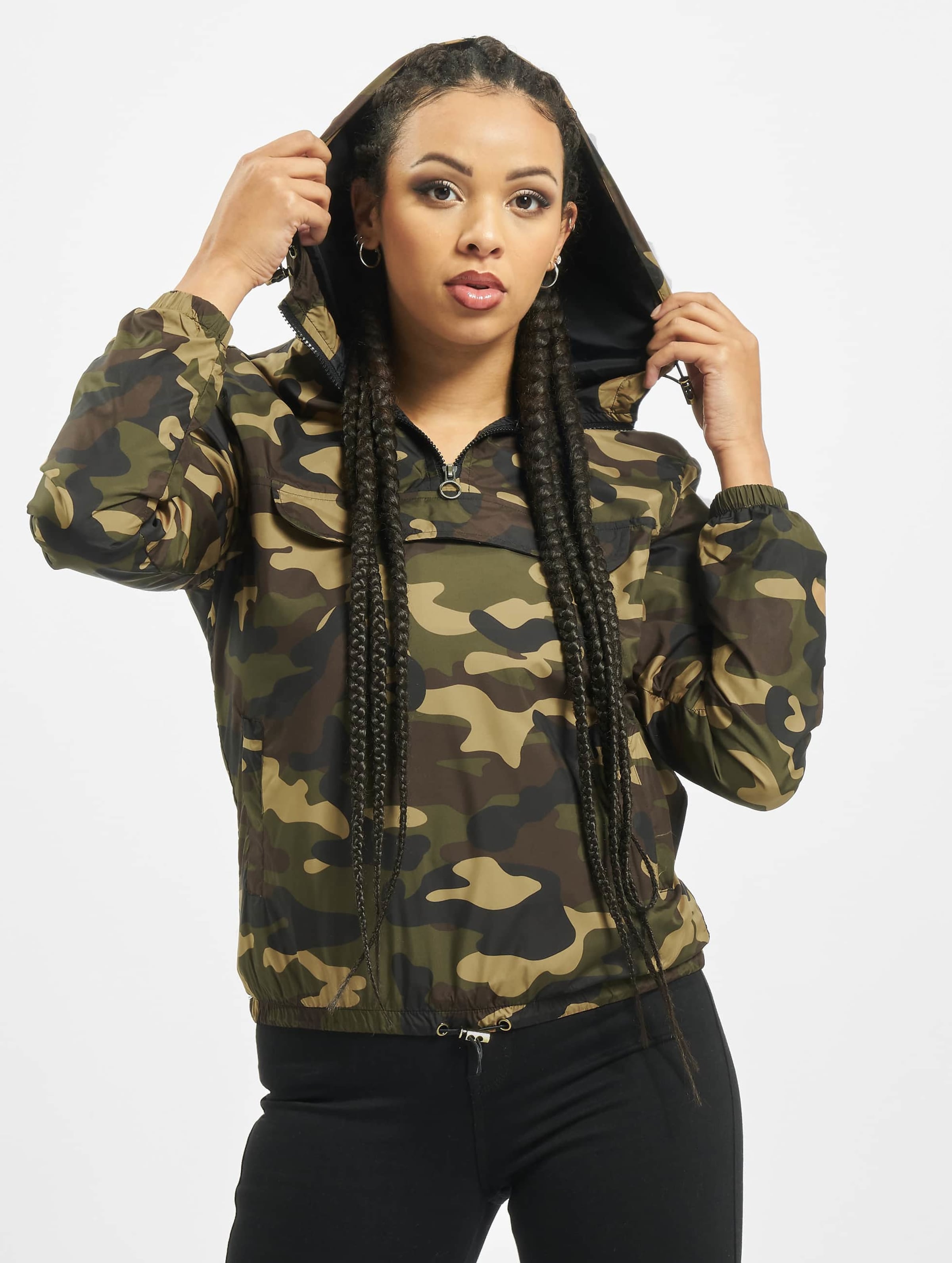 Urban Classics Ladies Camo Pull Over Jacket