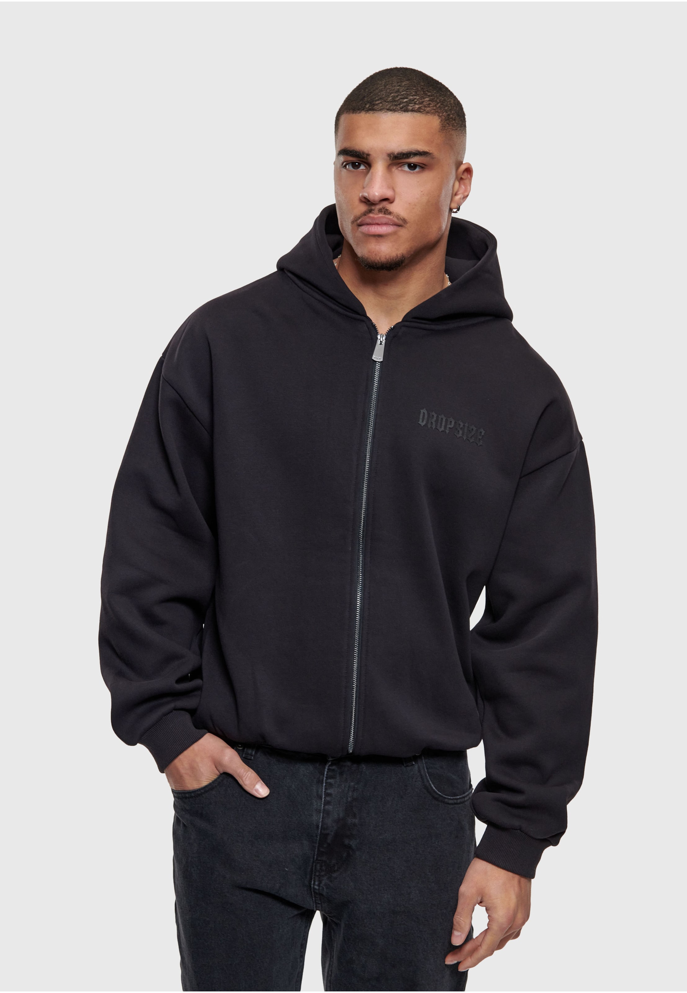 Dropsize ESSENTIAL BOXY ZIP-HOODIE