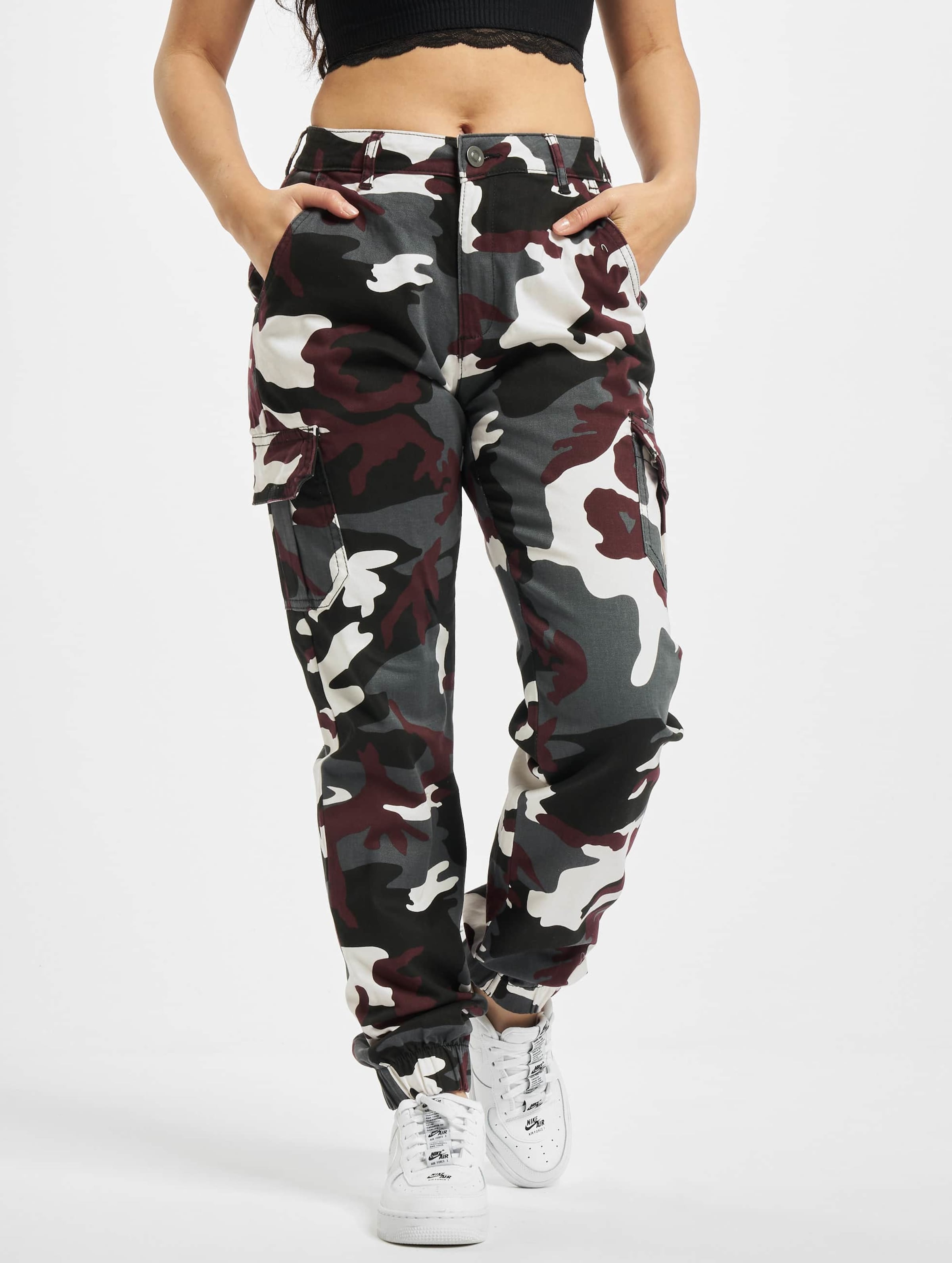 Urban Classics Ladies High Waist Camo Cargo Pants