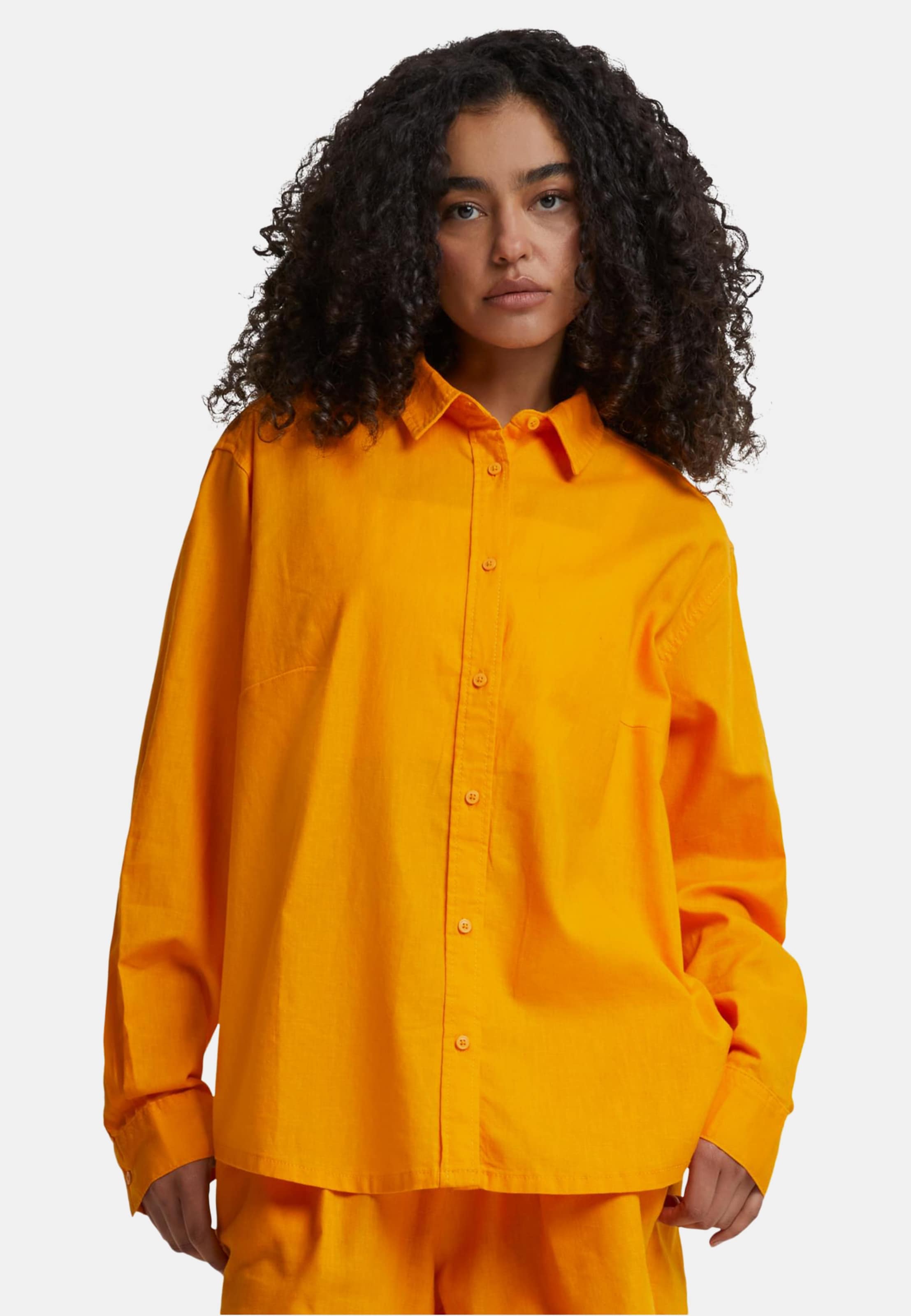 Urban Classics Ladies Linen Mixed Oversized Shirt