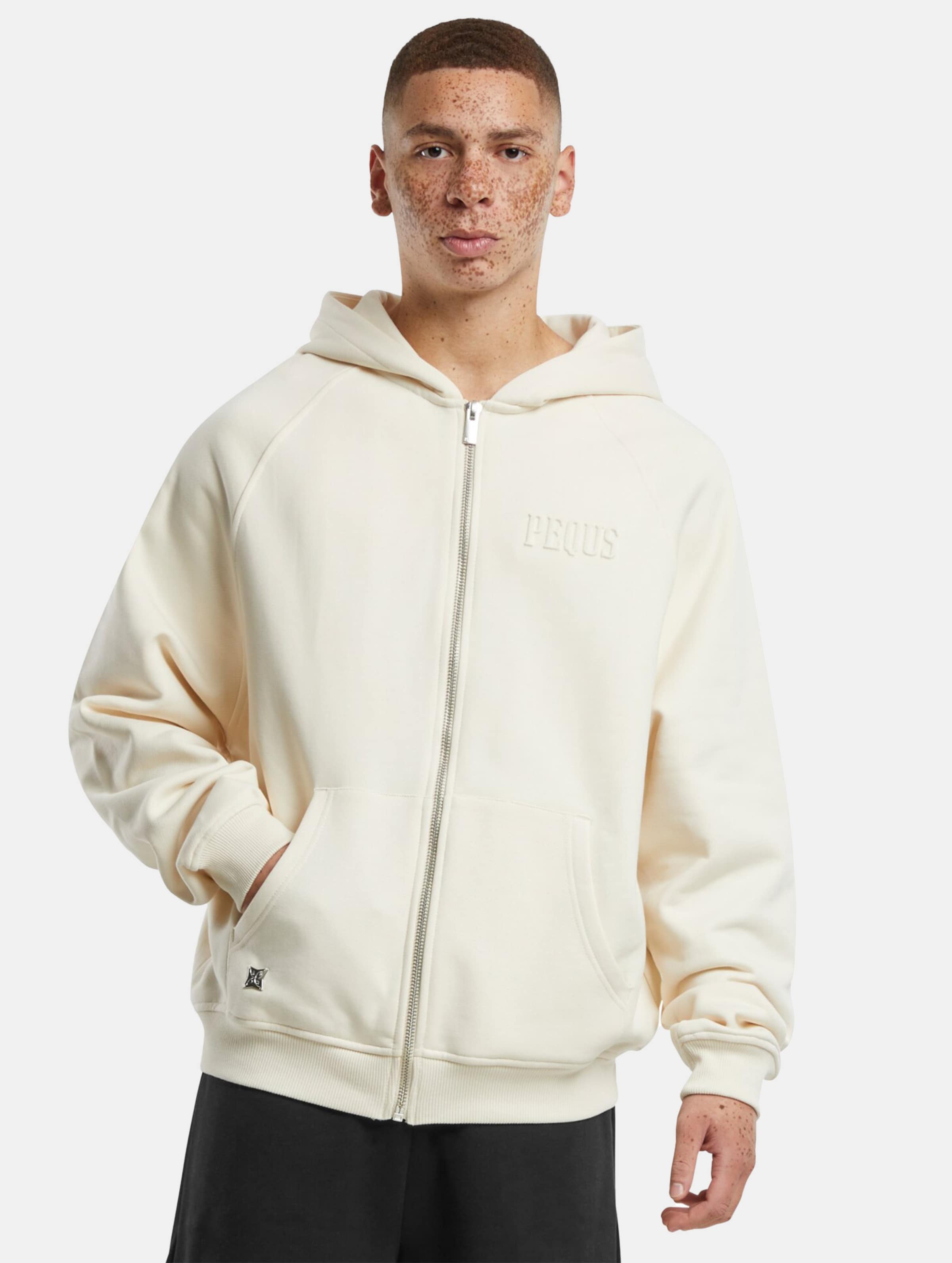 PEQUS Debossed Logo Zip Hoodie