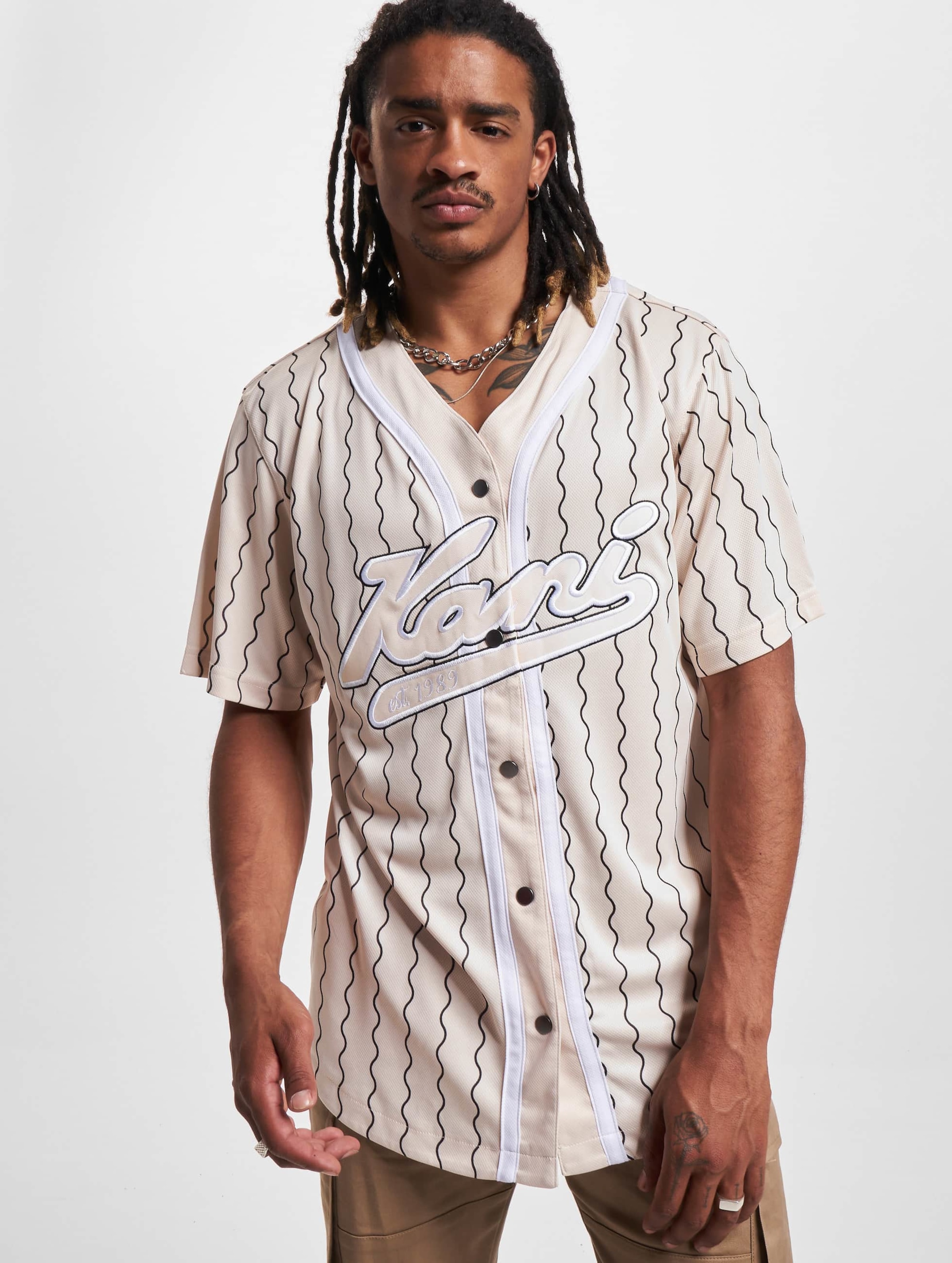 Karl Kani KK Varsity Ziczac Pinstripe Baseball Shirt