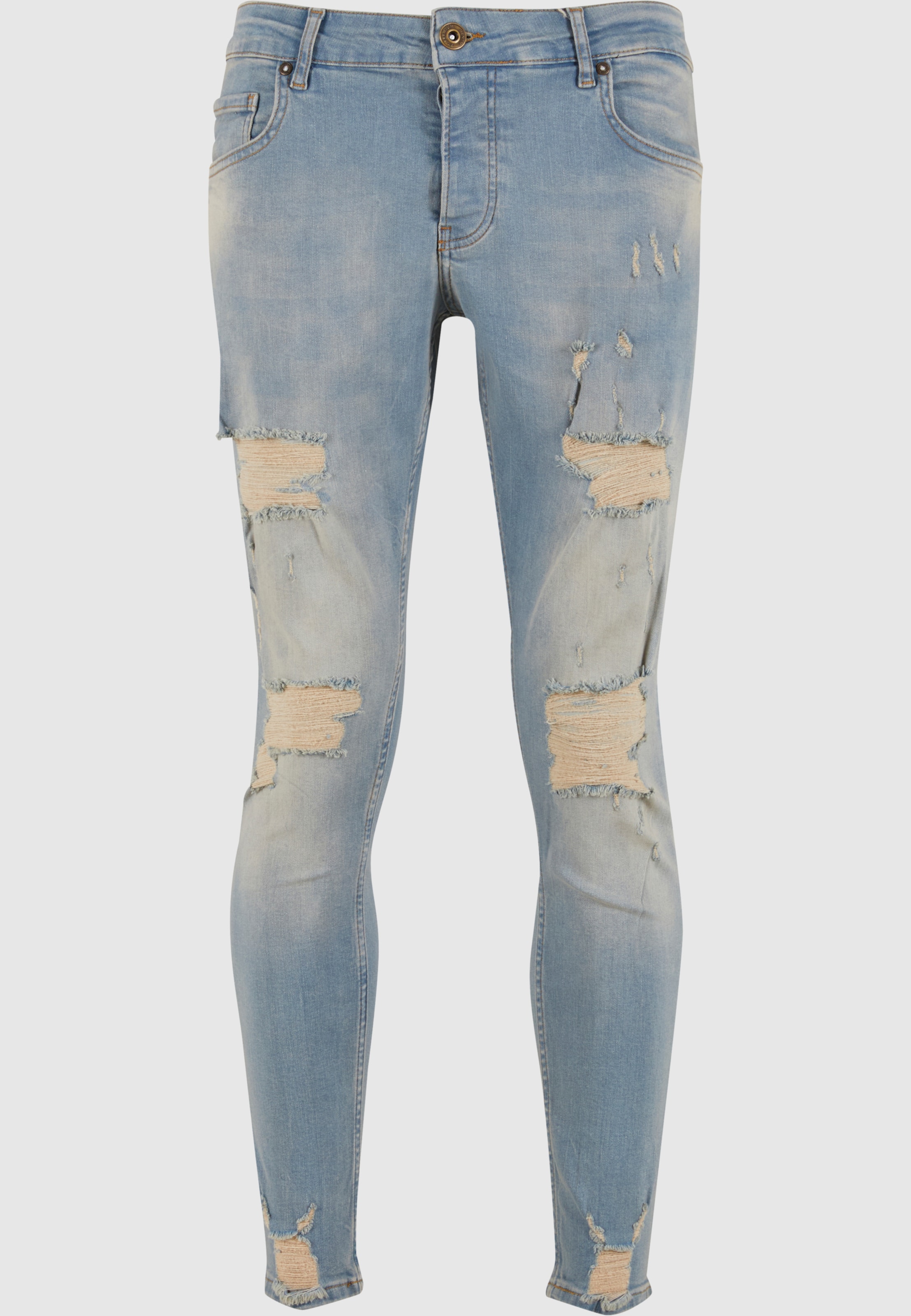 2Y Premium Destroyed Cropped Skinny Fit Denim