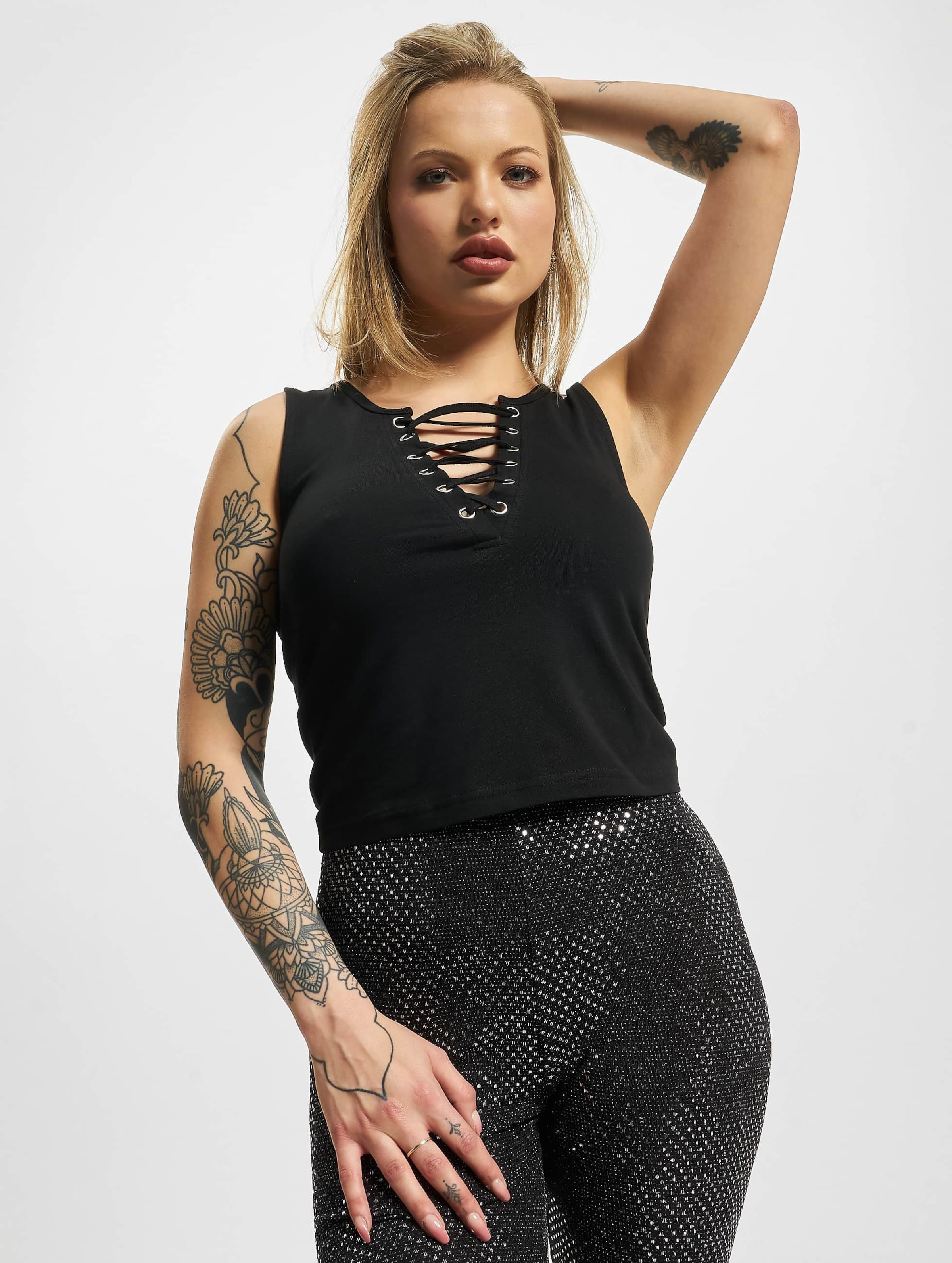 Urban Classics Ladies Lace Up Cropped Top