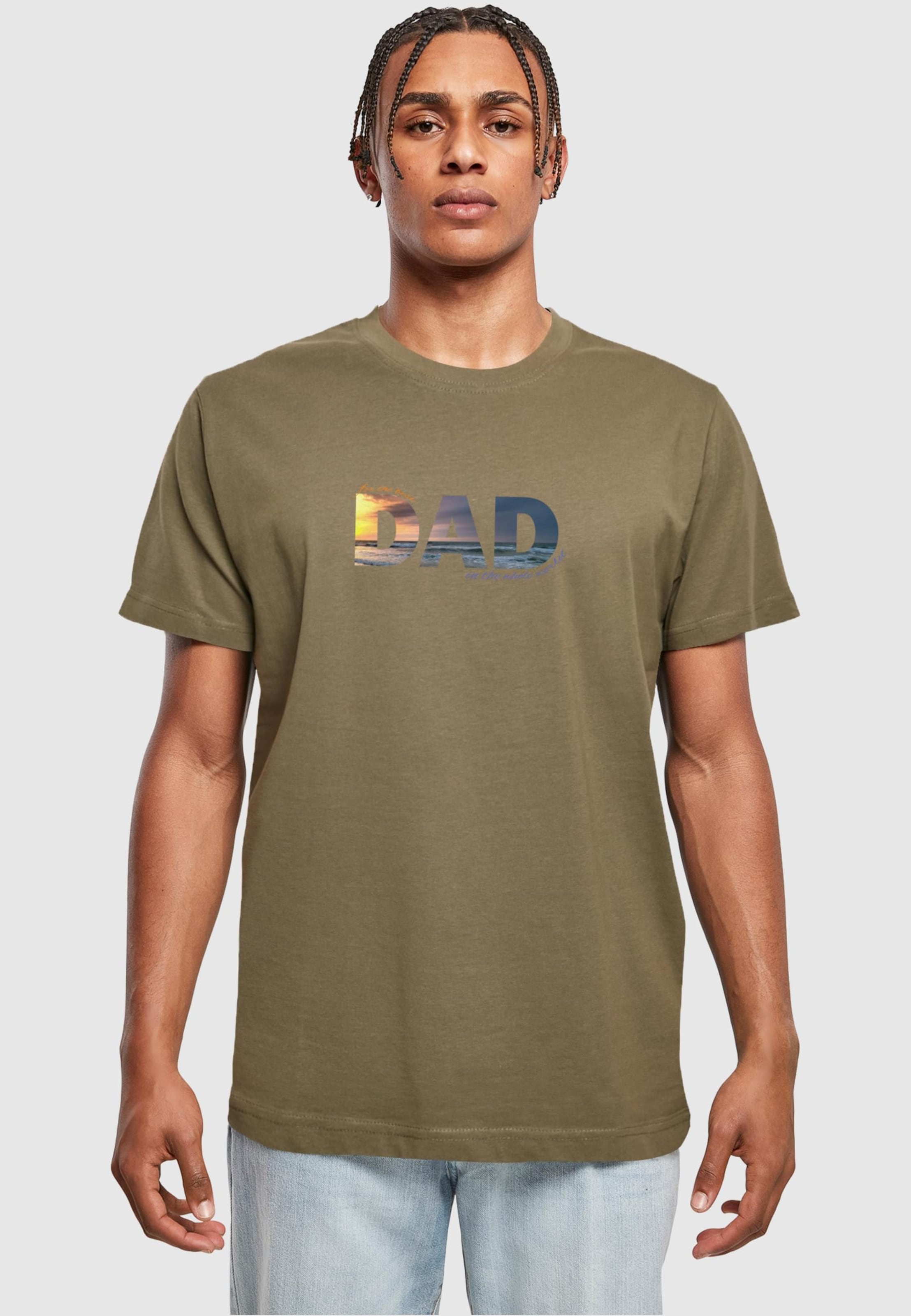 Merchcode POD For The Best Dad T-Shirt Round Neck