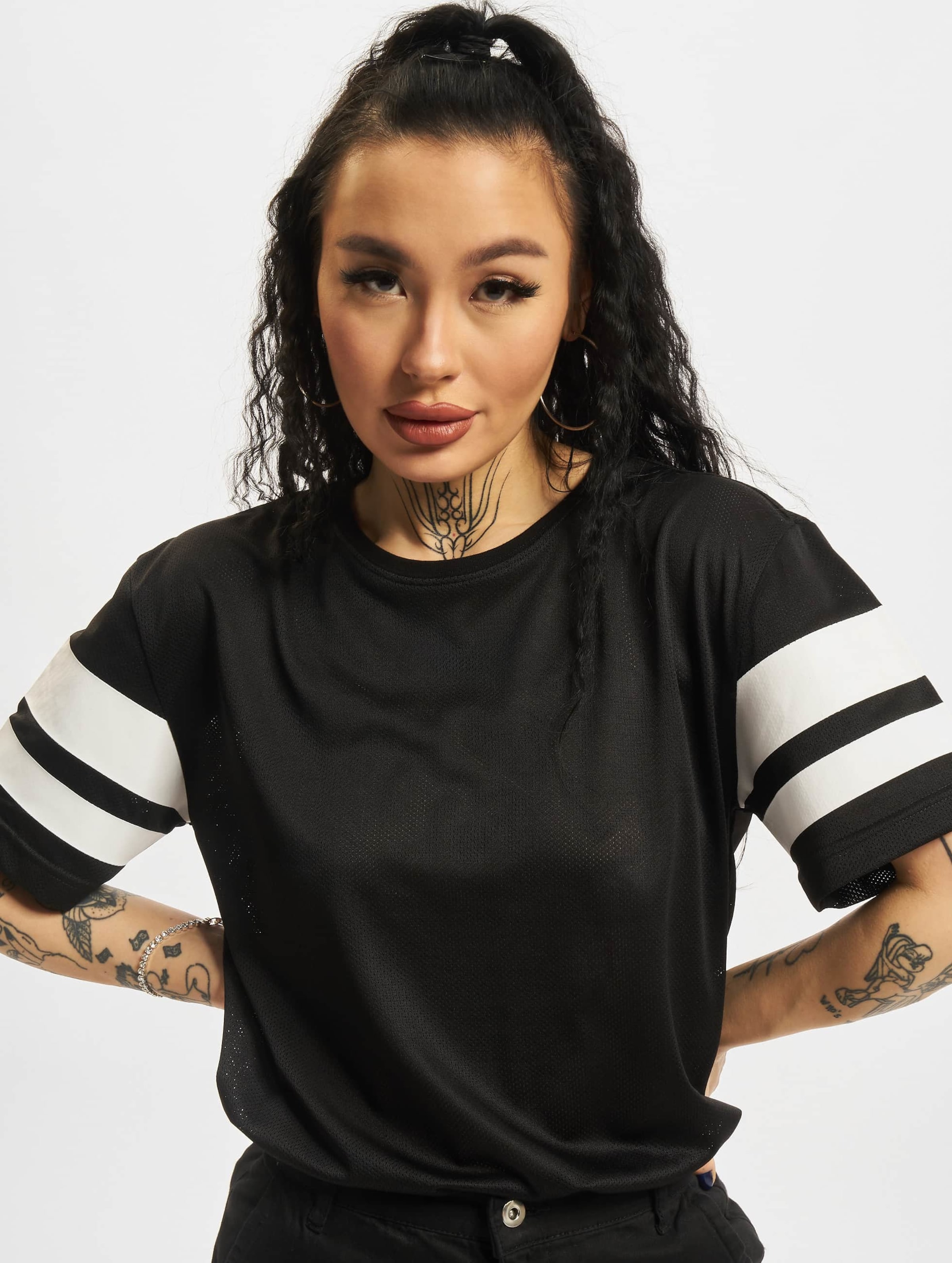 Urban Classics Ladies Stripe Mesh Tee