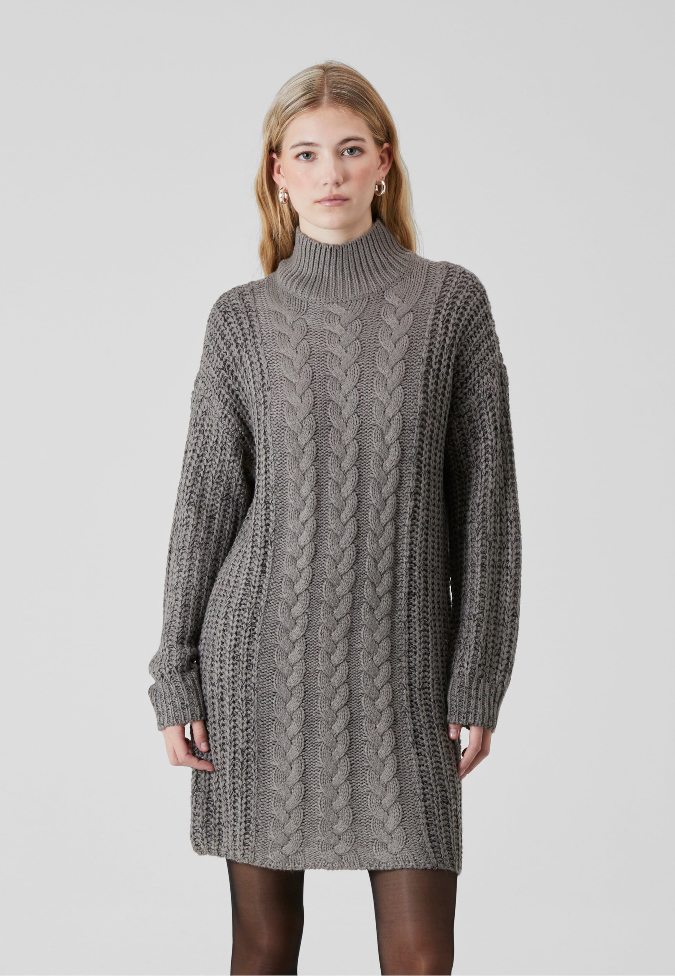 Noisy May NMLORI L/S HIGH NECK CABLE KNIT DRESS
