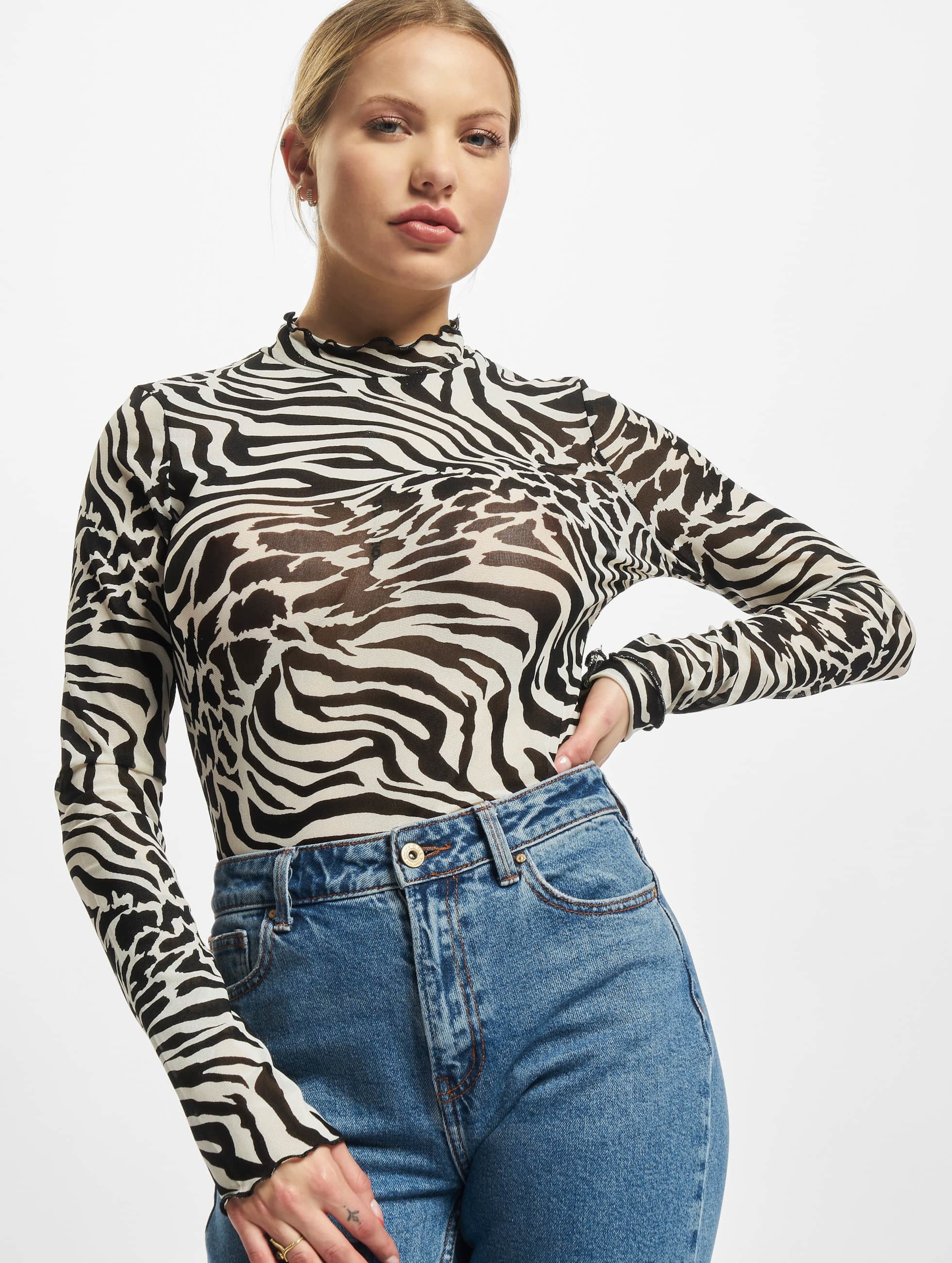 Urban Classics Ladies AOP Mesh Turtleneck Longsleeve