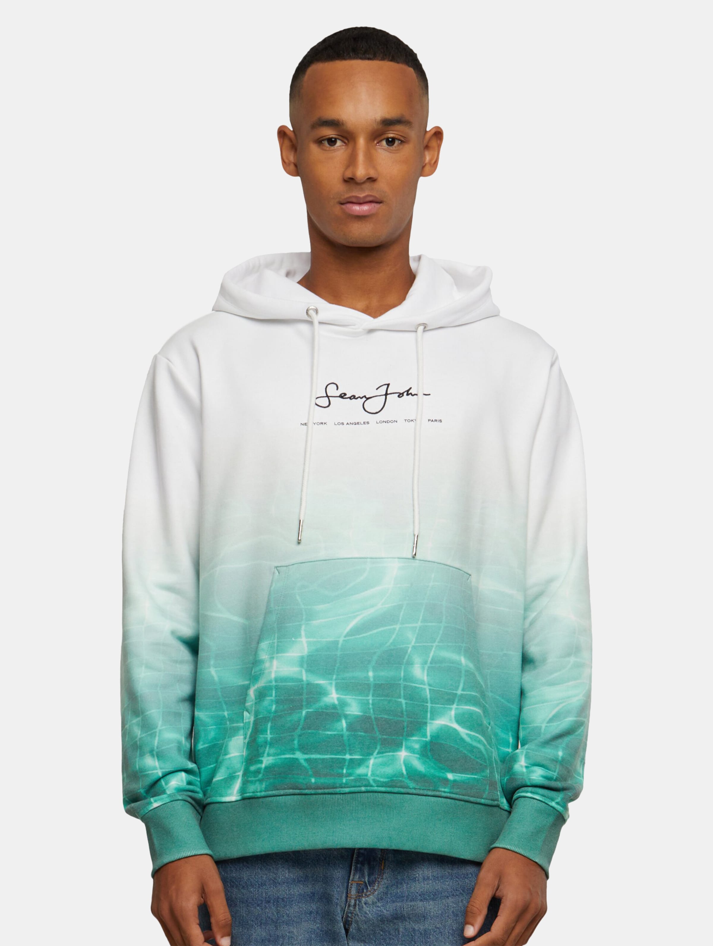 Sean John Script Logo Pool Print Hoodie