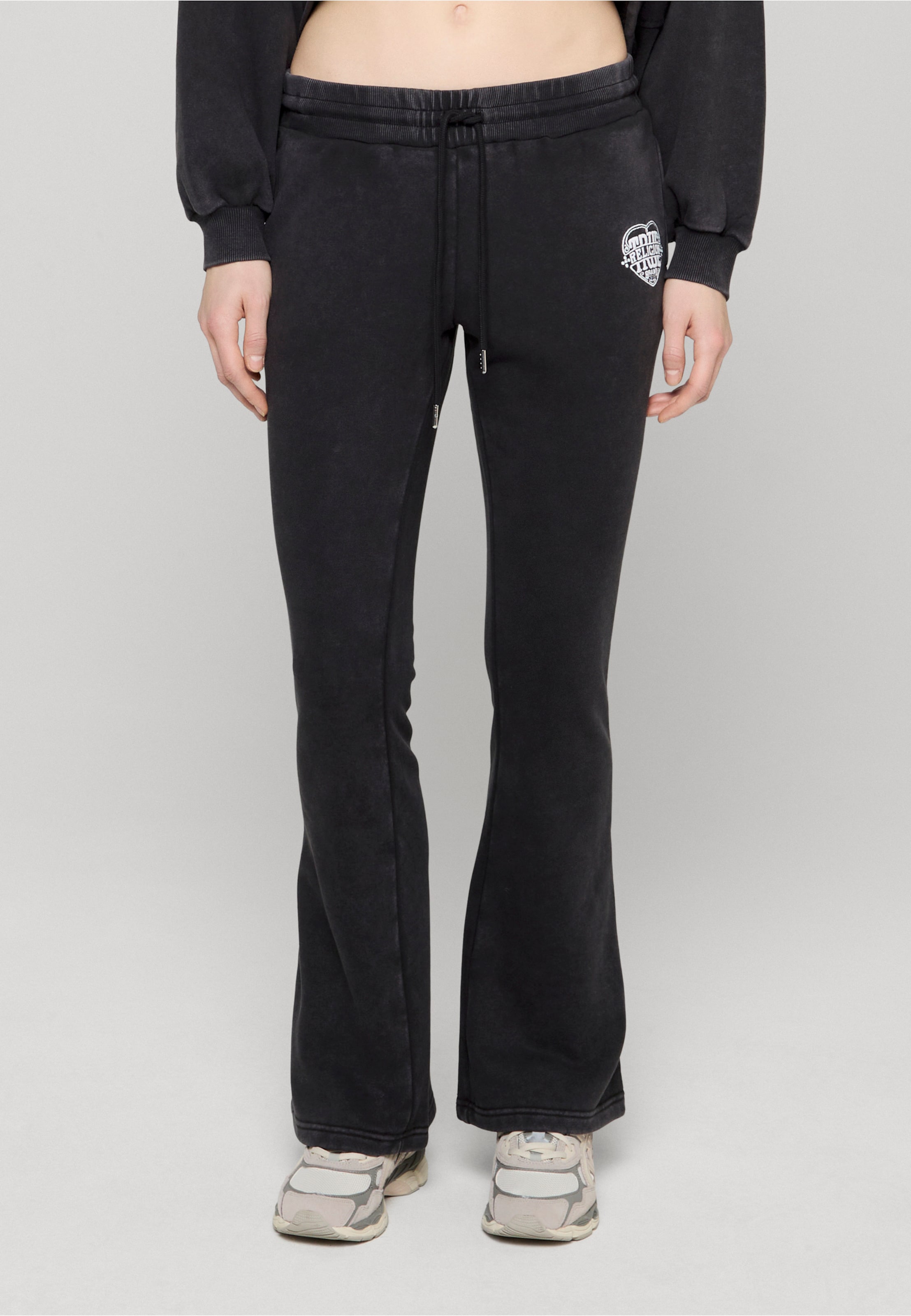 True Religion WASHED EMBROIDERED BOOT CUT PANTS