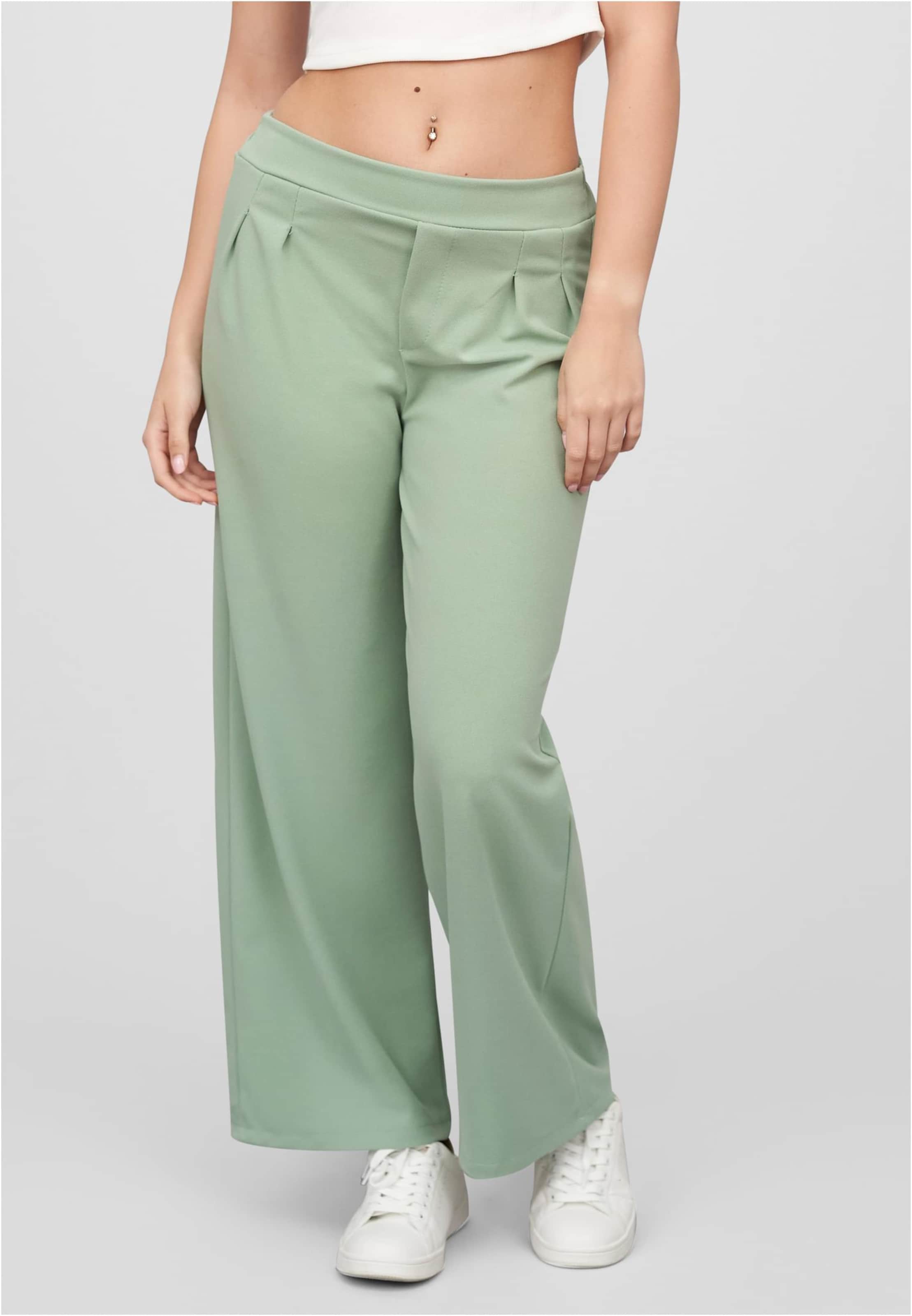 Cloud5ive Damen Stoffhose mit weitem Beinschnitt Gummibund Raffung