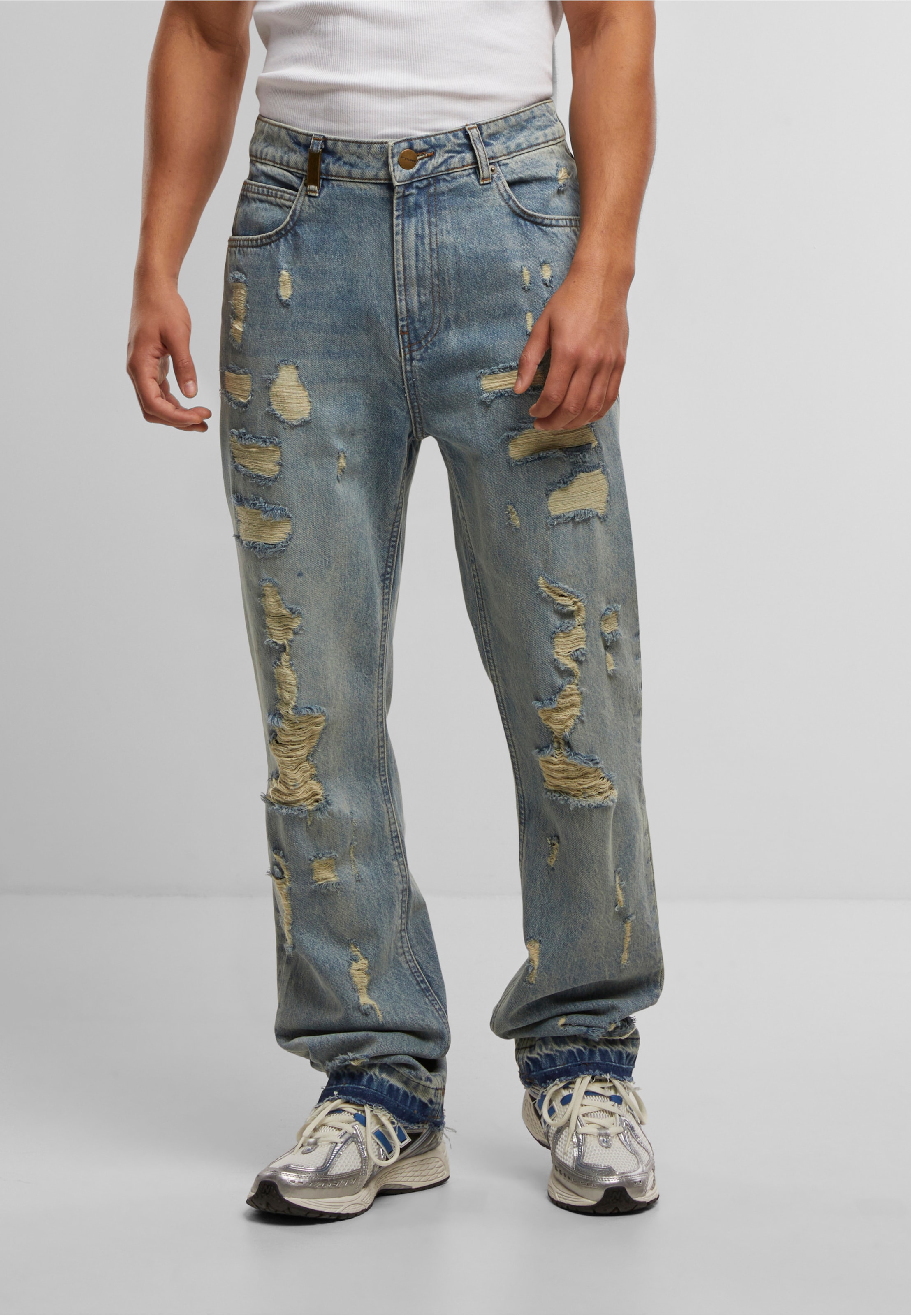 2Y Studios Firio Destroyed Straight Jeans