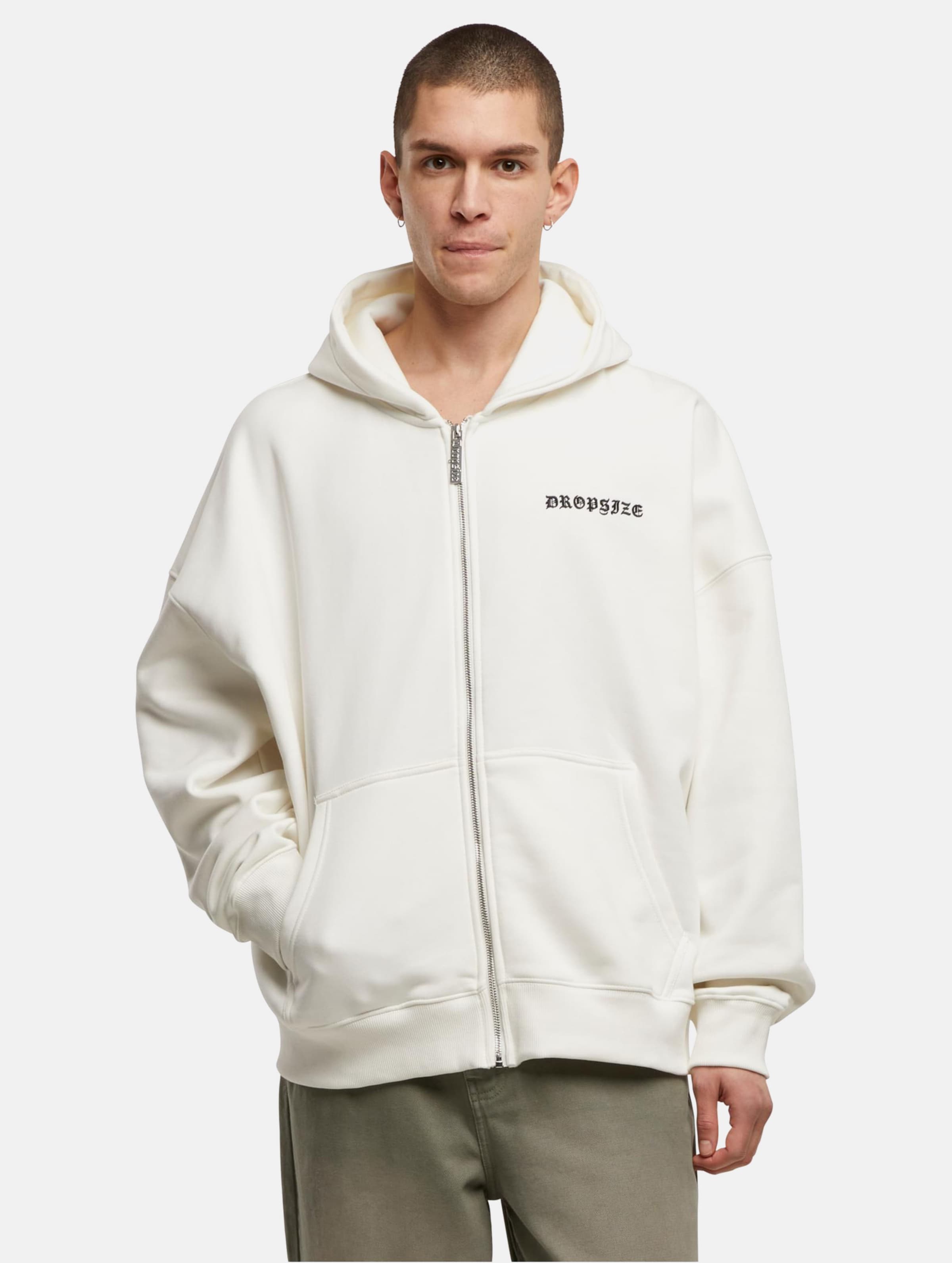 Dropsize SUPER HEAVY OVERSIZE LOGO ZIP HOODIE