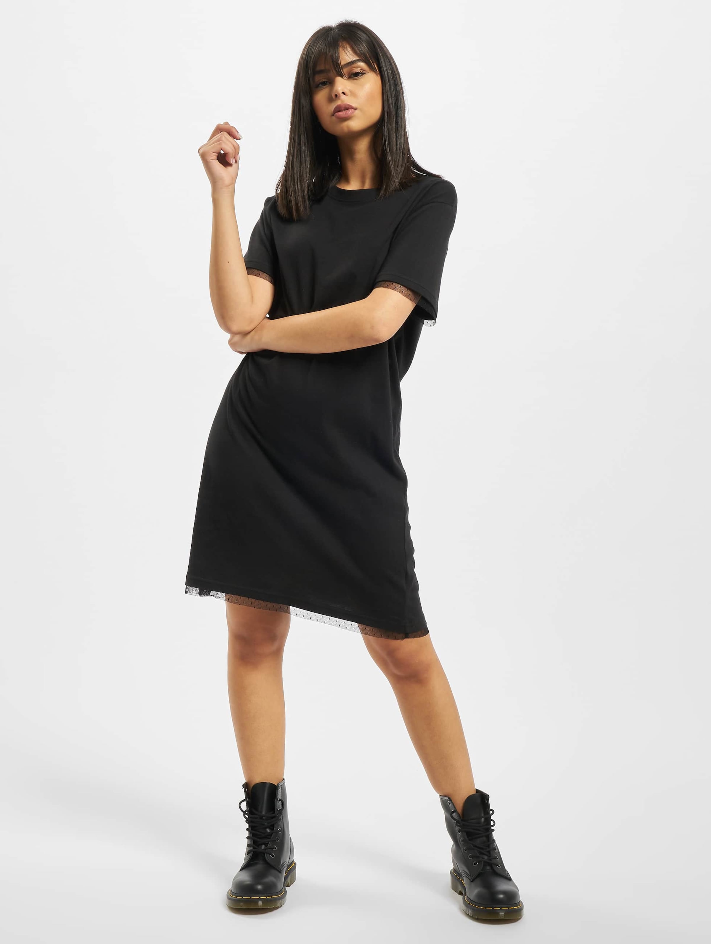 Urban Classics Ladies Boxy Lace Hem Tee Dress