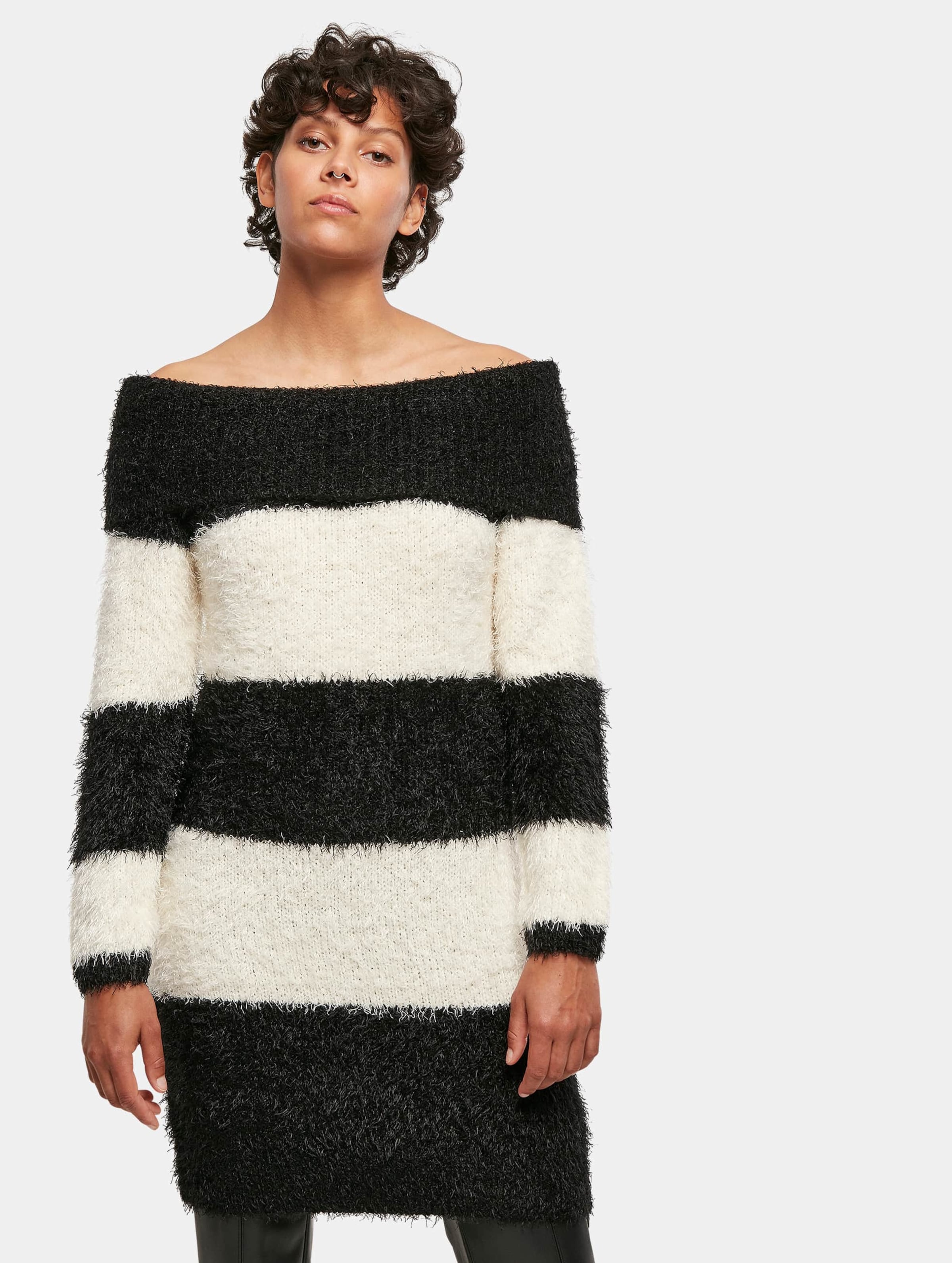 Urban Classics Ladies Off Shoulder Feather Dress