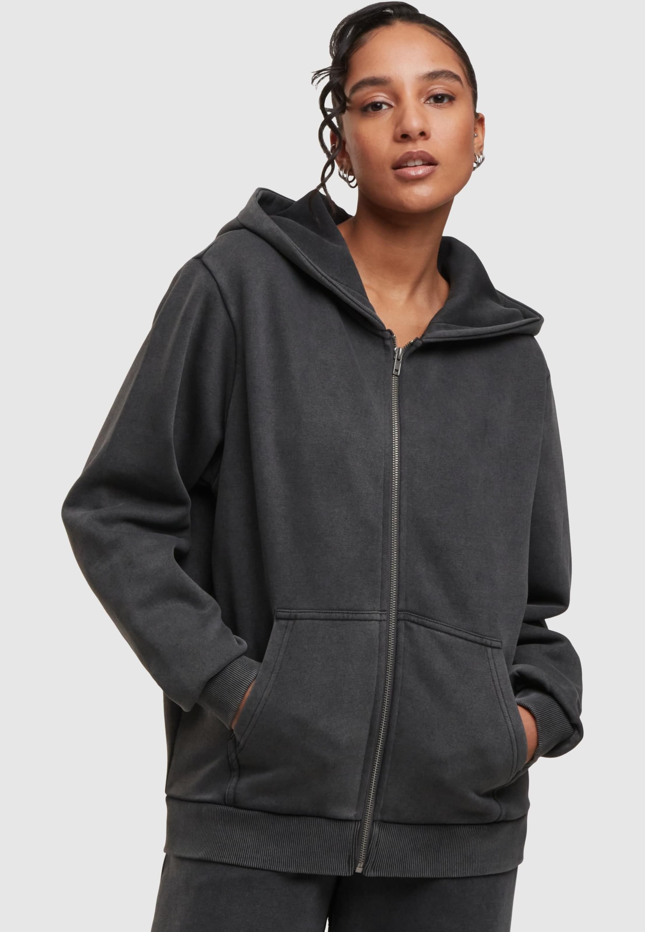 Urban Classics Ladies Vintage Heavy Zip Hoody