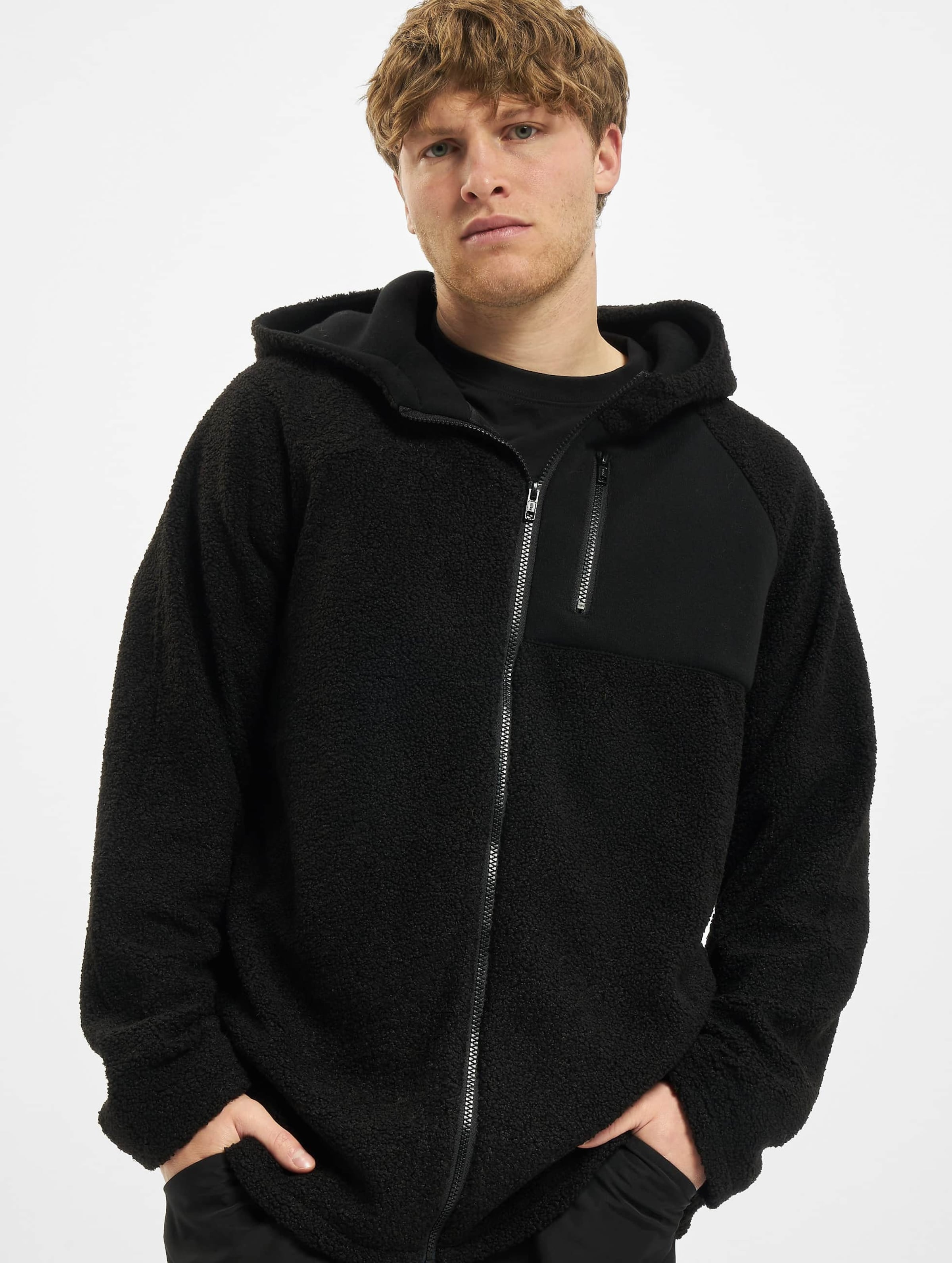 Urban Classics Hooded Sherpa Zip Jacket
