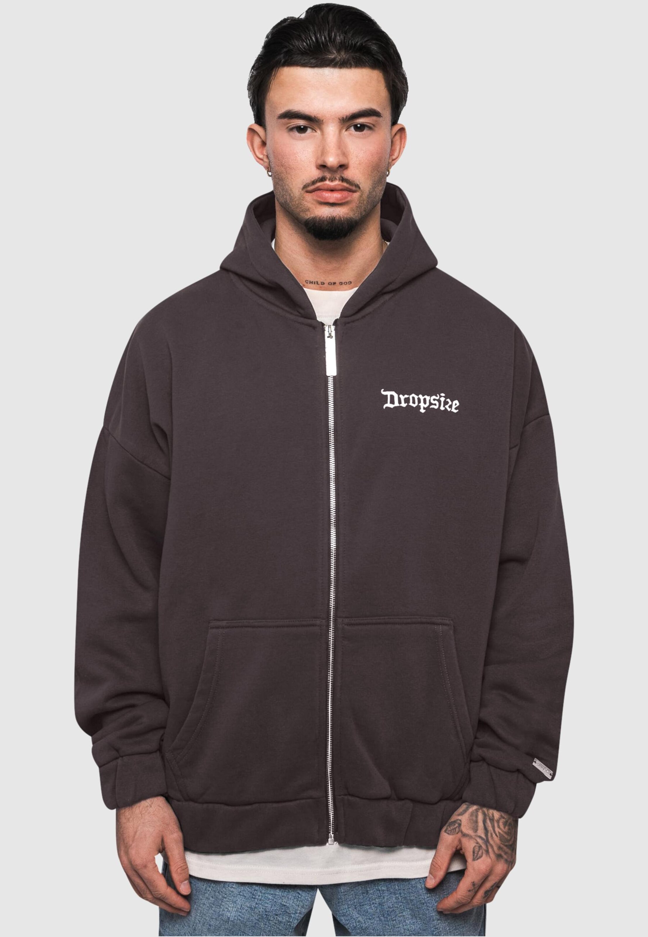 Dropsize Super Heavy Oversize Blank Zip Hoodie