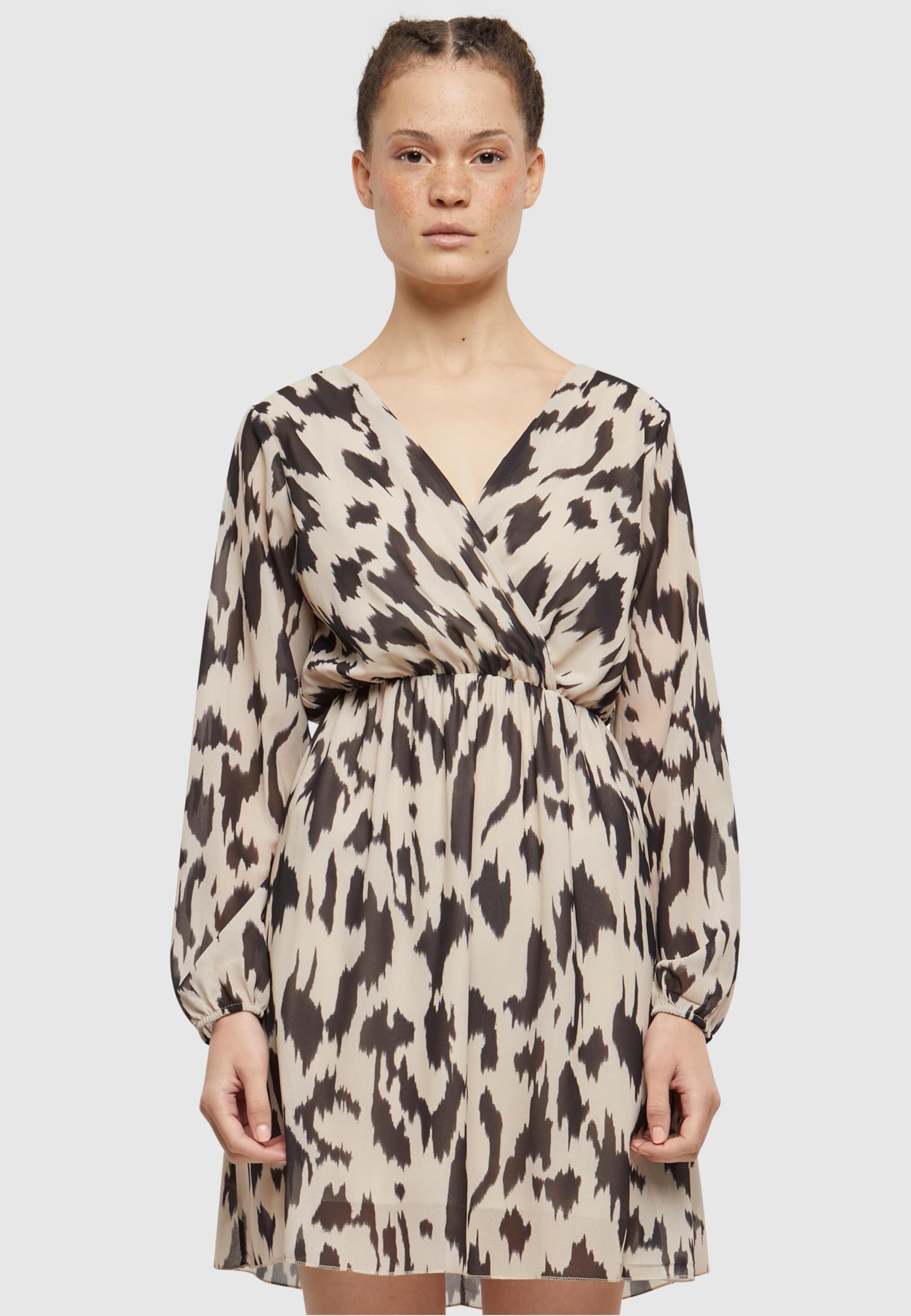 Cloud5ive Damen Kleid in Wickeloptik mit Bindegürtel und Blumenprint