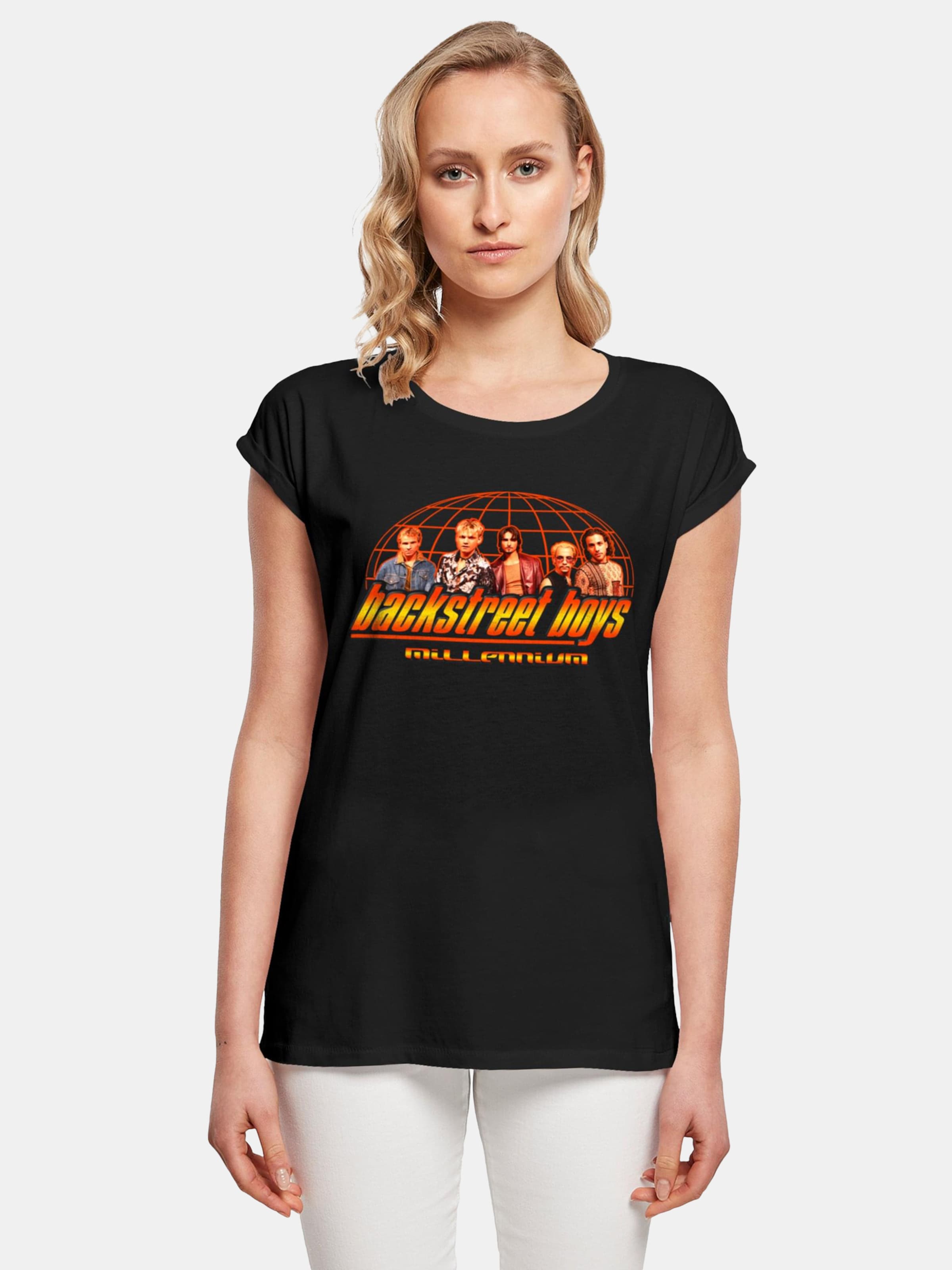 Merchcode Ladies Backstreet Boys - Millenium Globe Extended Shoulder Tee