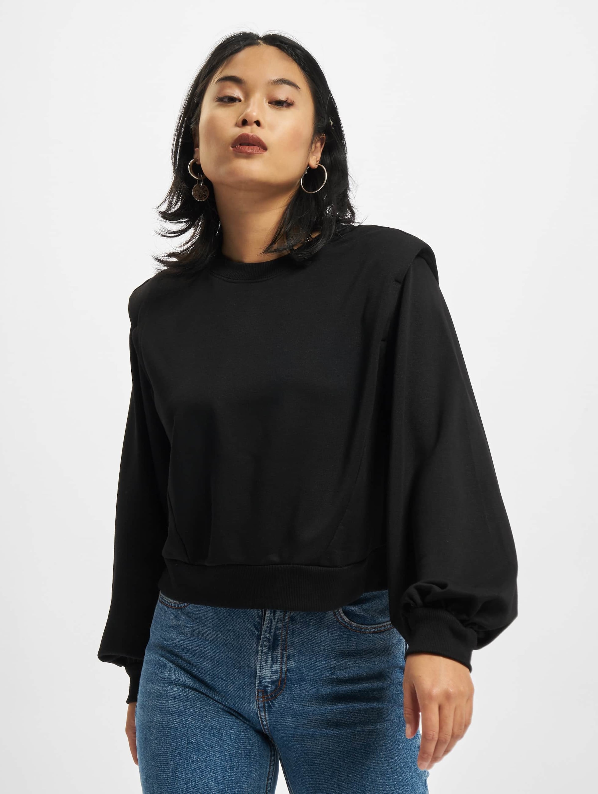 Urban Classics Ladies Padded Shoulder Modal Terry Crewneck