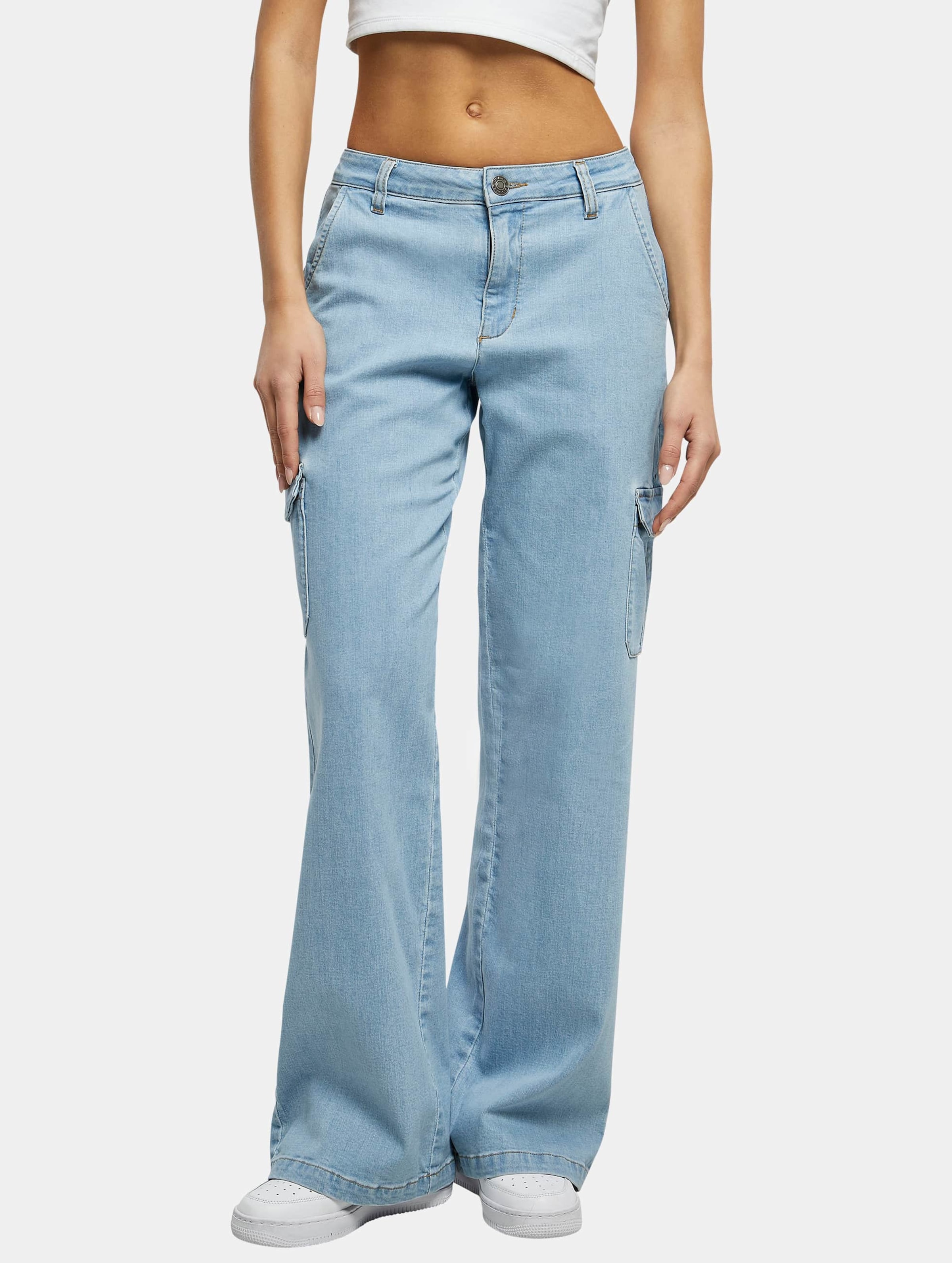 Urban Classics Ladies High Waist Straight Denim Cargo Pants