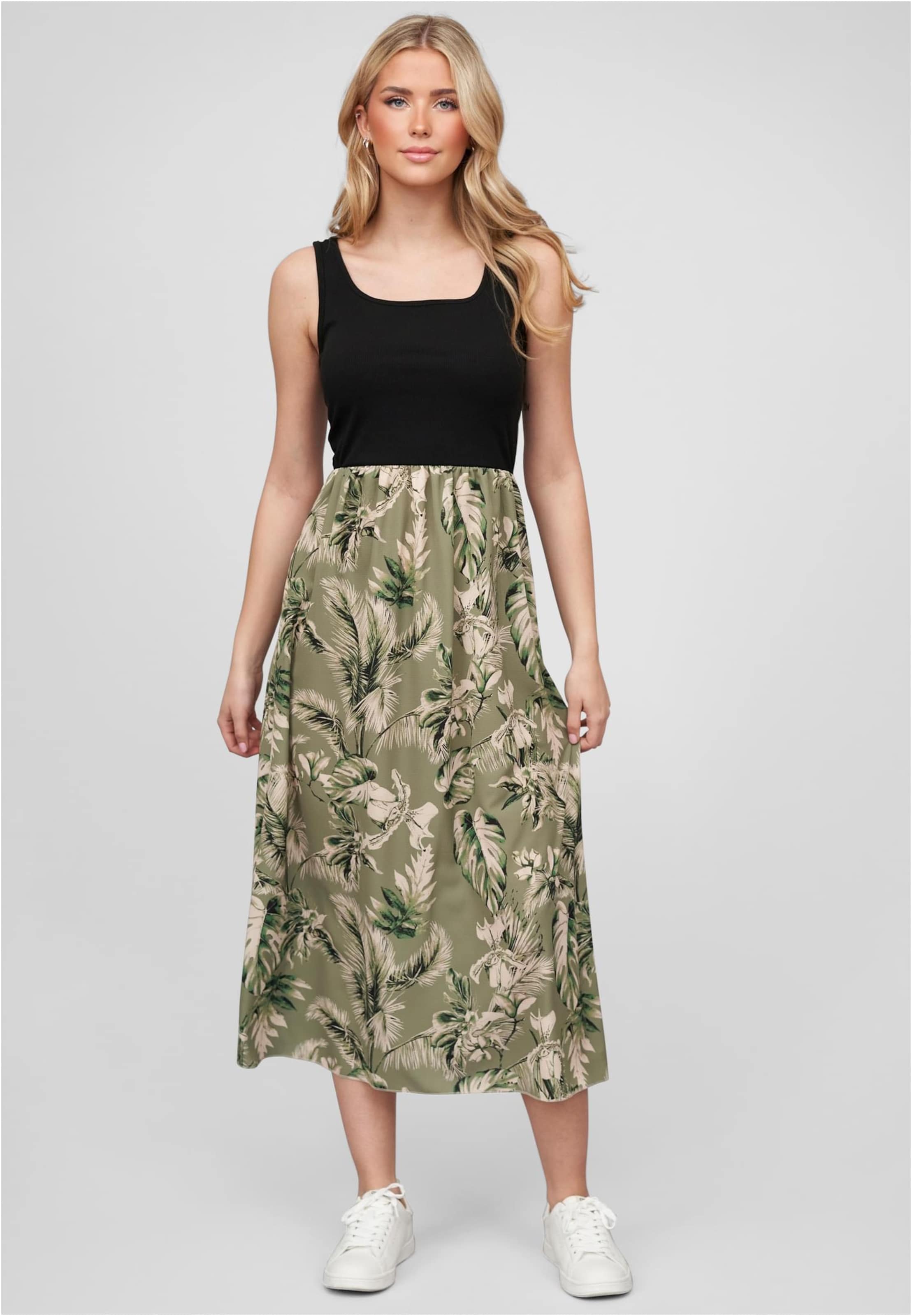 Cloud5ive Damen Maxi-Kleid 2-Tone mit Palmen Print