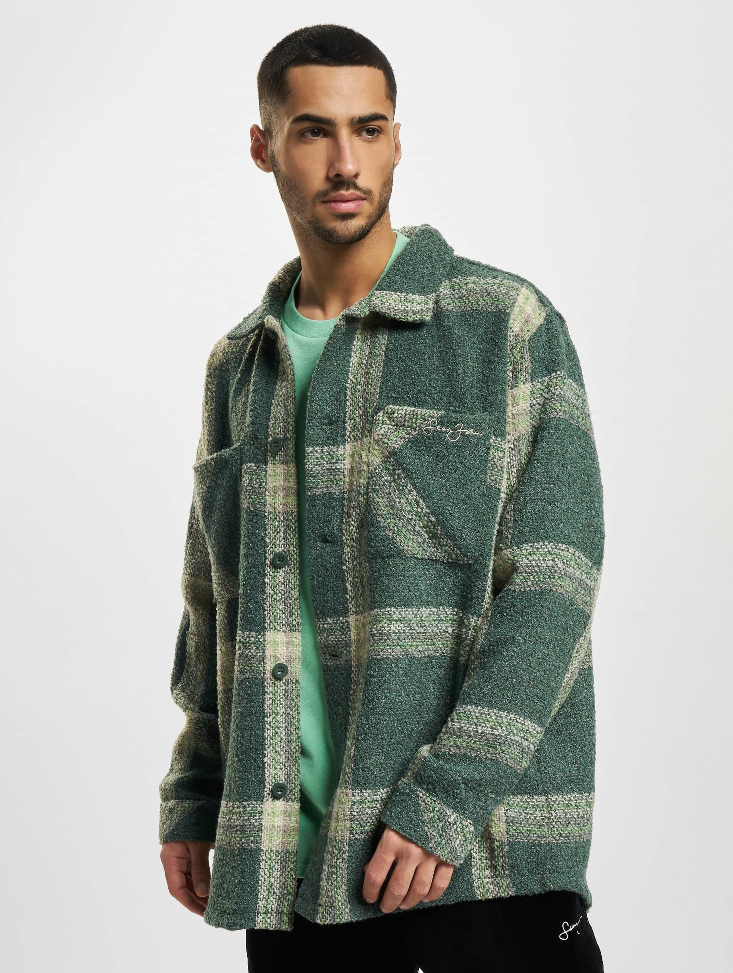Sean John Script Logo Bouclé Overshirt