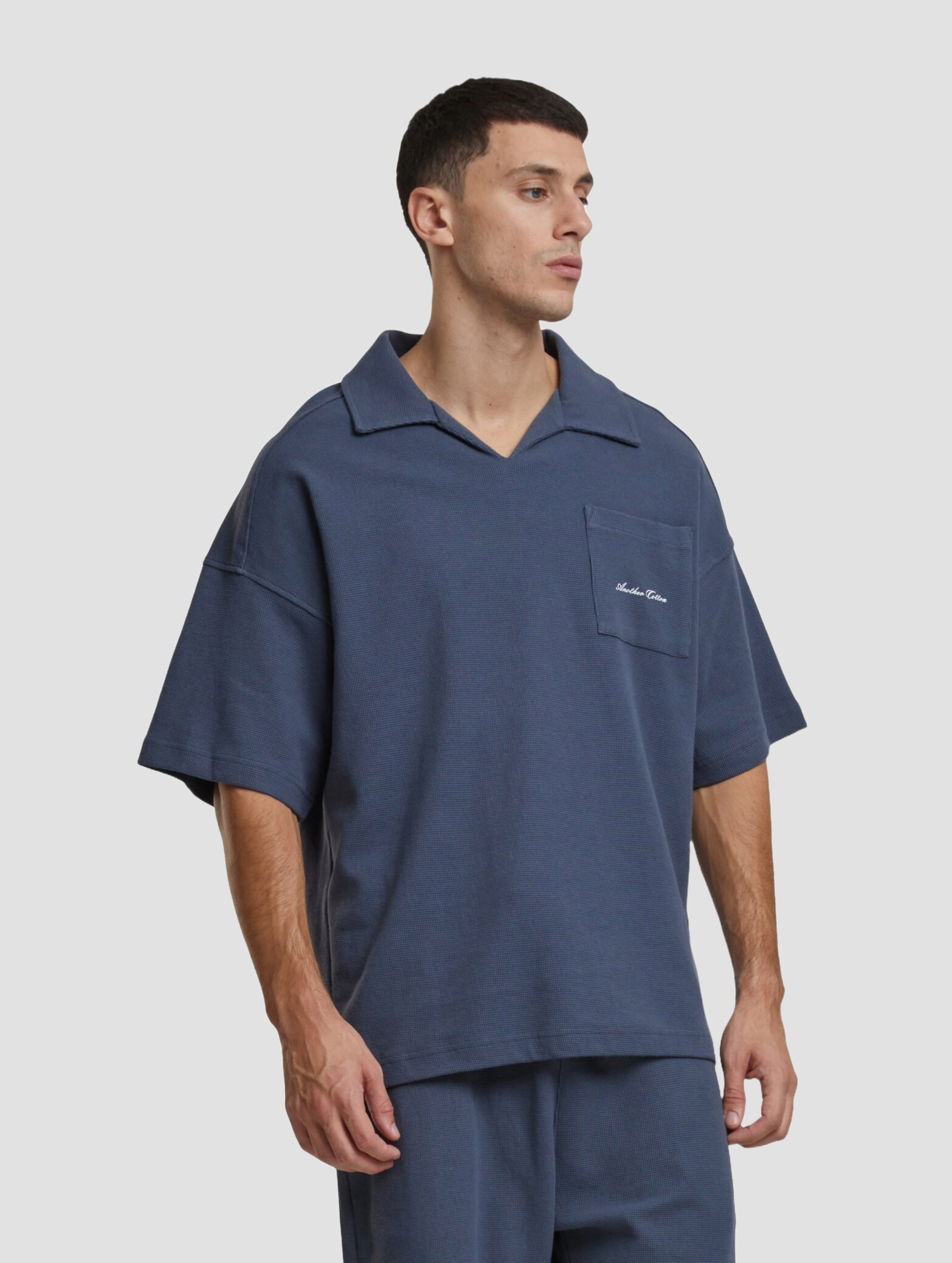 Another Cotton Lab Waffle Oversized Polo Shirt