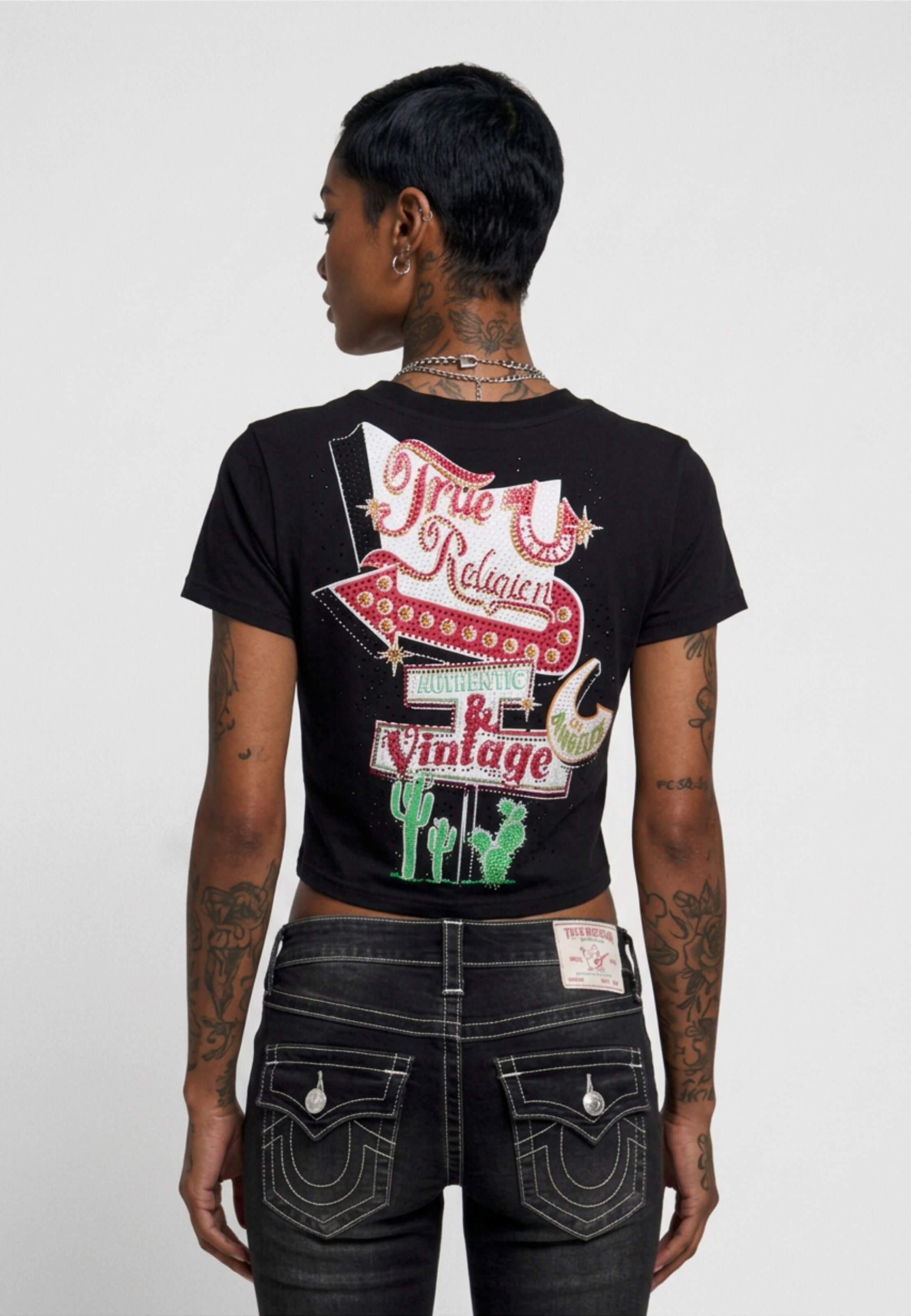True Religion CRYSTAL TRUE GIRL CLUB BABY TEE