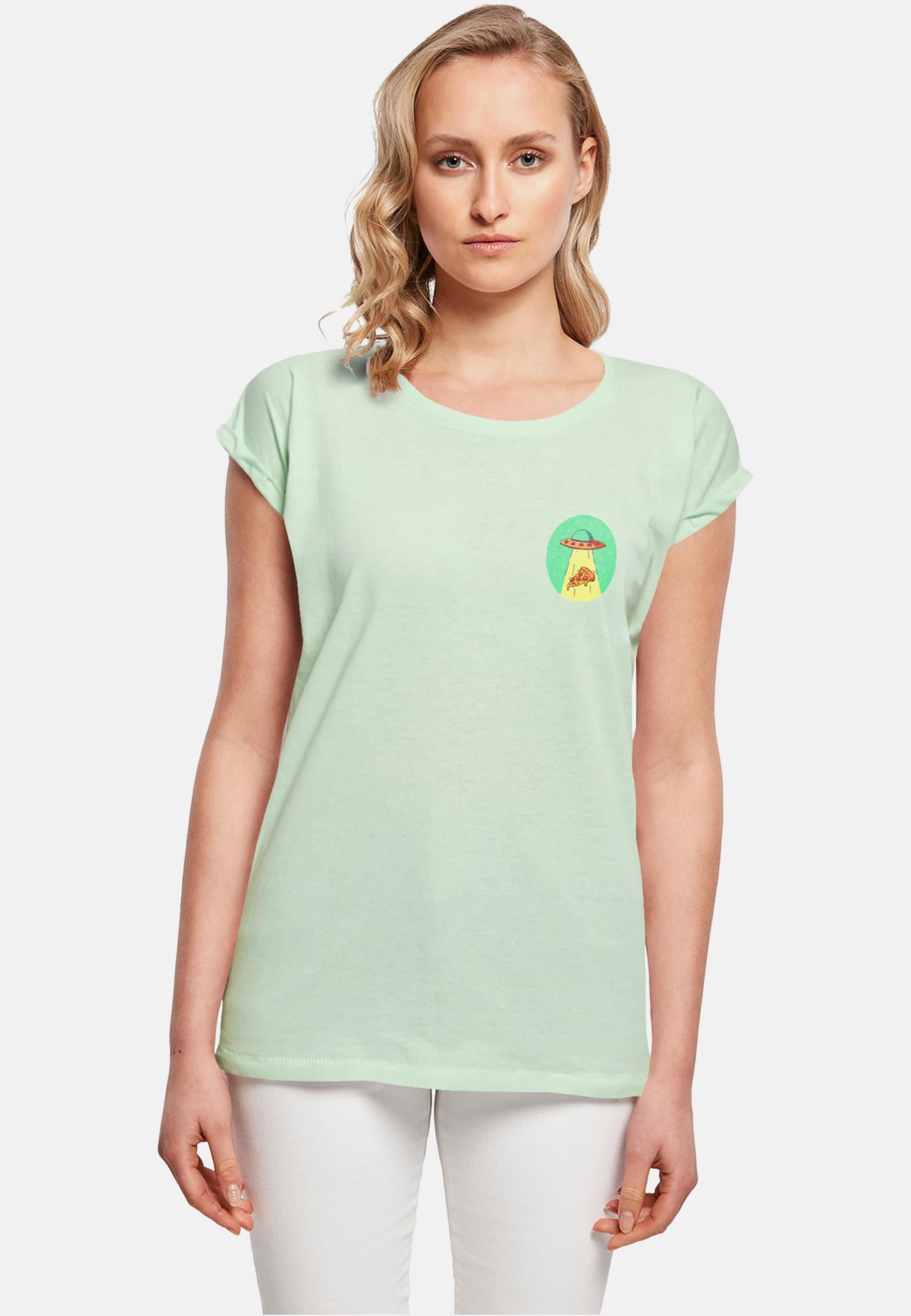 Mister Tee Ladies Ufo Pizza Extended Shoulder