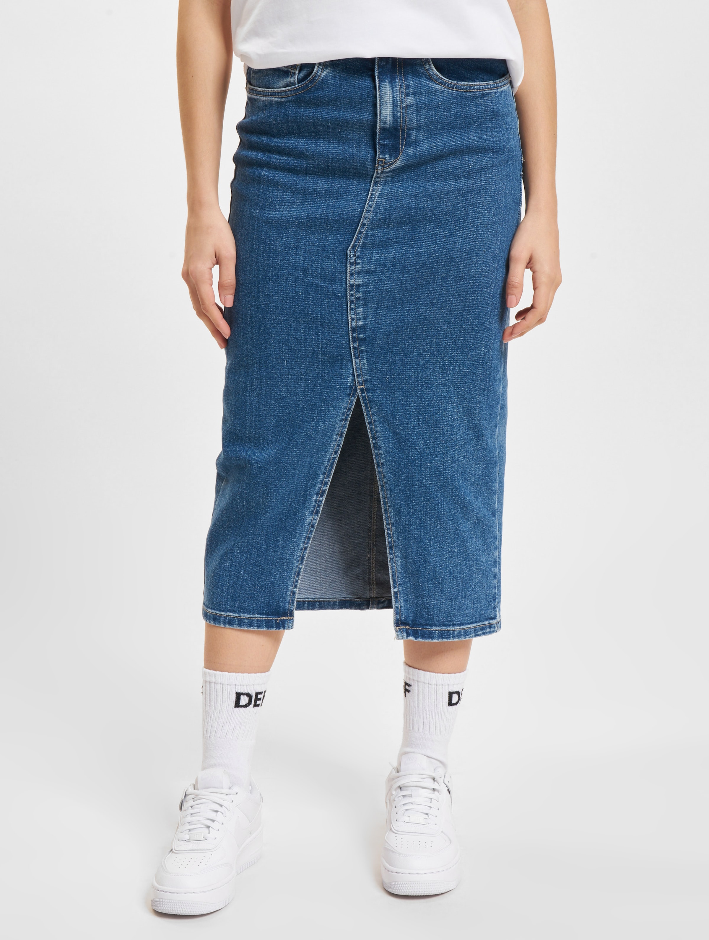 Only Siri Front Slit Skirt Dnm Gua