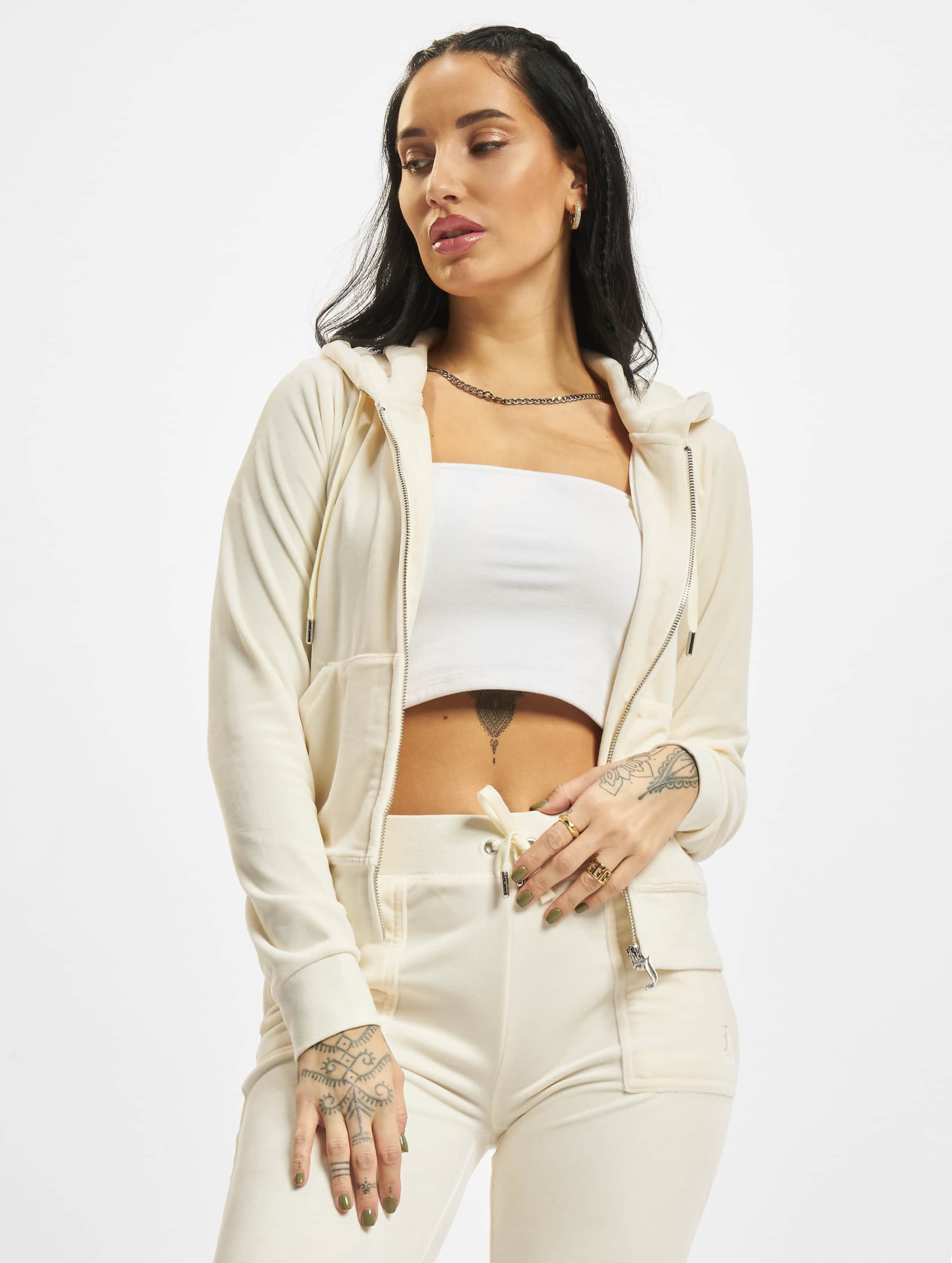 Juicy Couture ZIP THROUGH HOODIE WITH PULL & JC