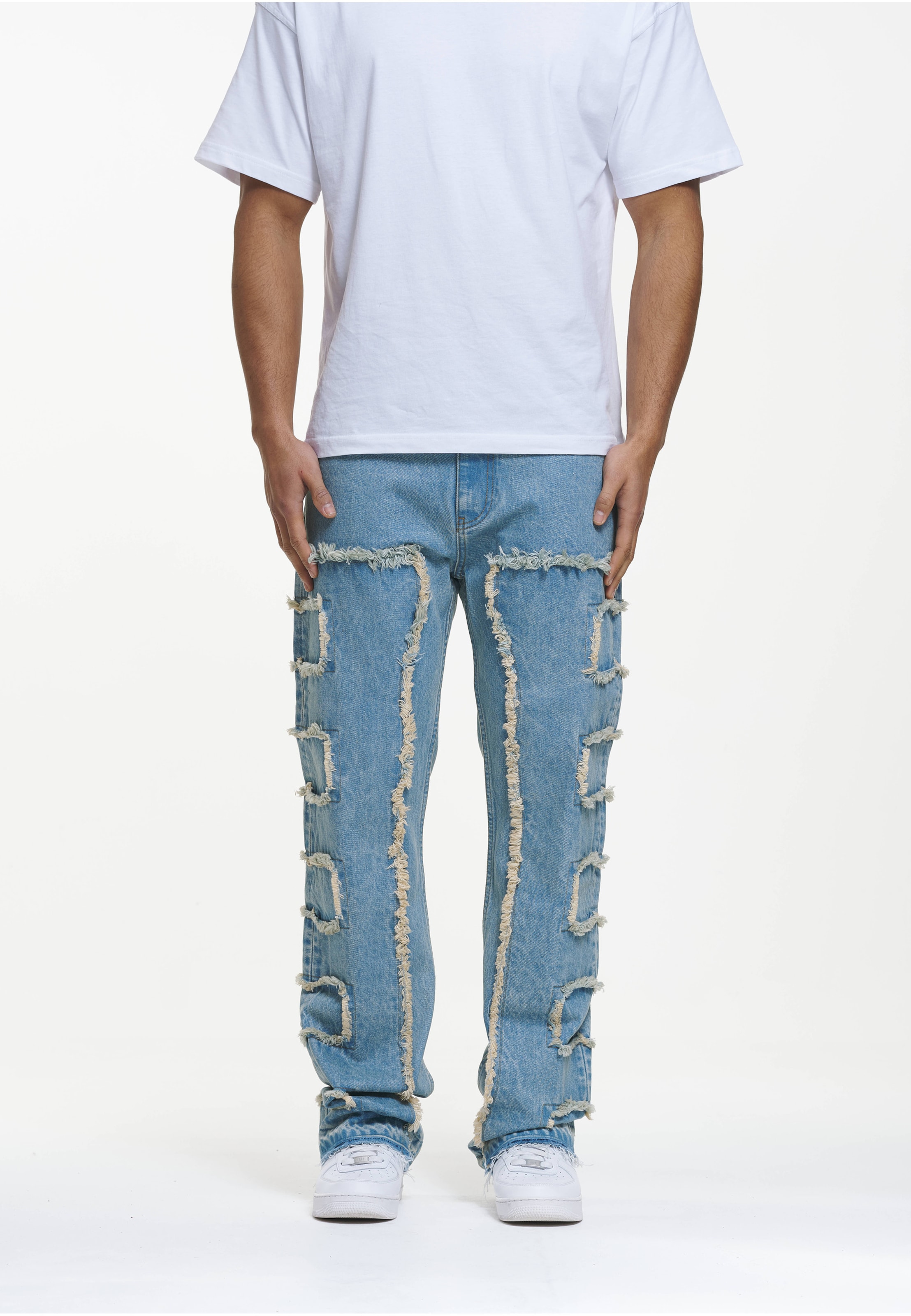 2Y Studios Kosa Destroyed Straight Jeans