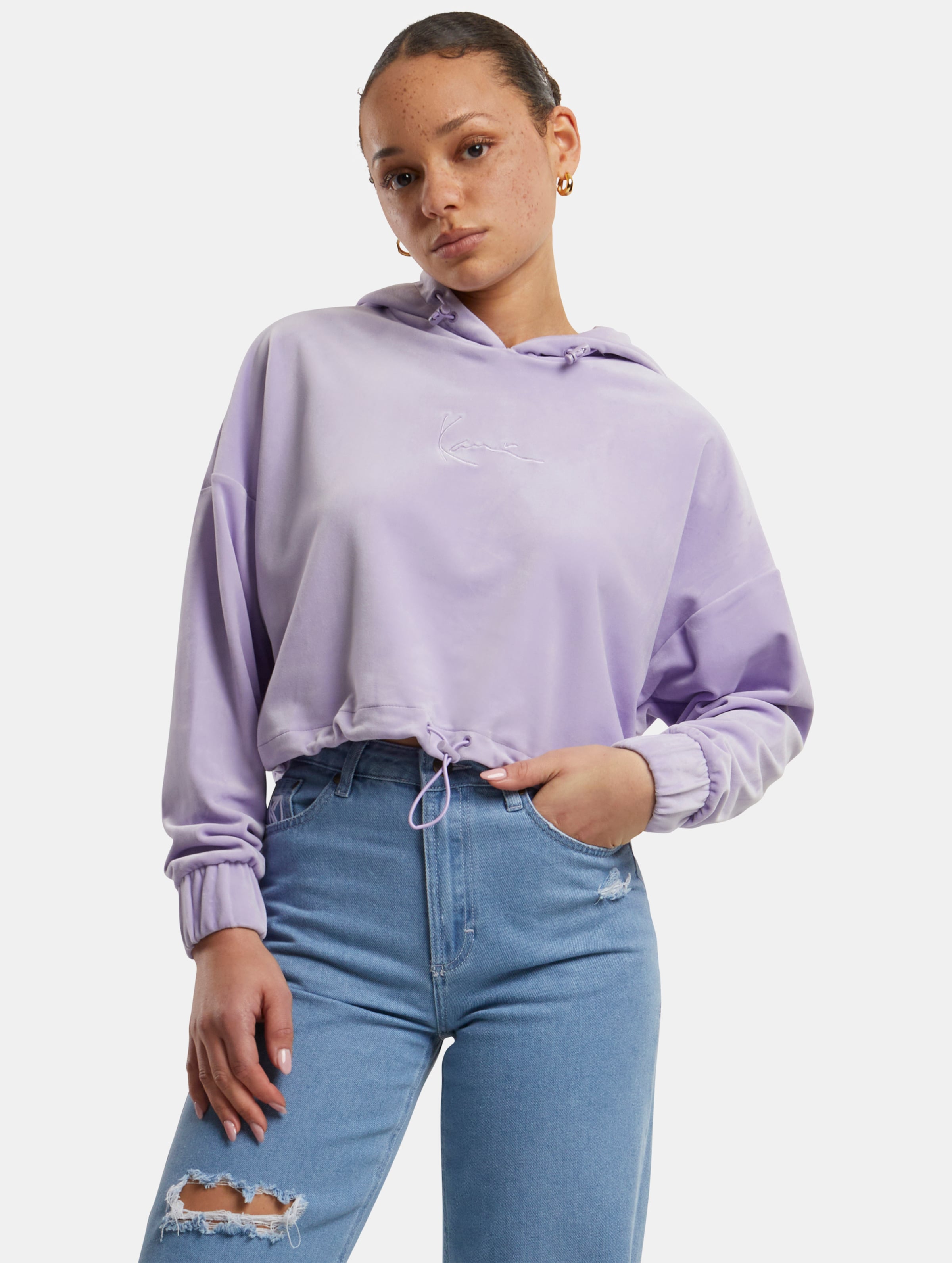 Karl Kani KK Small Signature Crop Velvet Hoodie