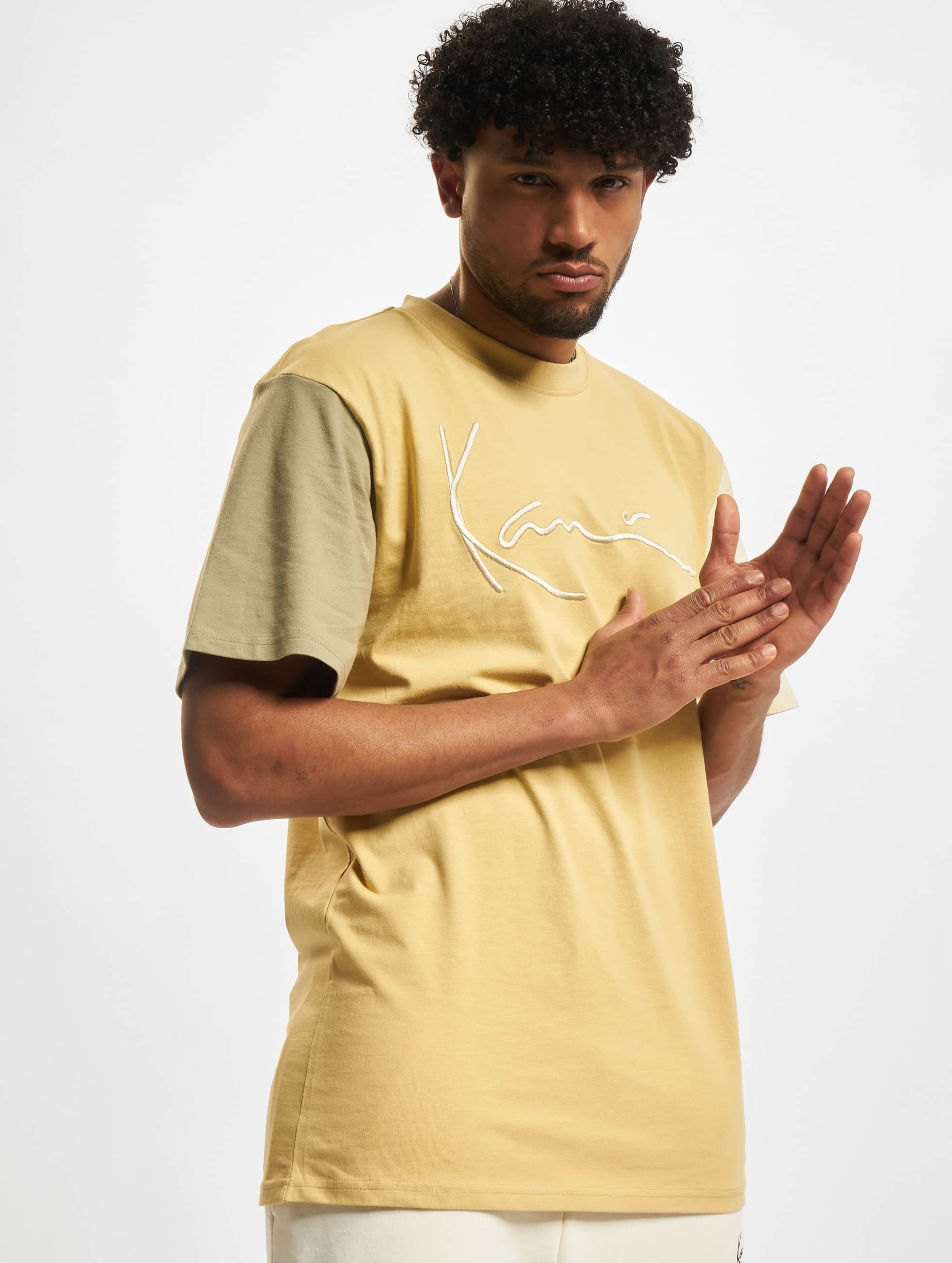 Karl Kani KM221-001-1 Signature Block Tee sand/military green/light sand