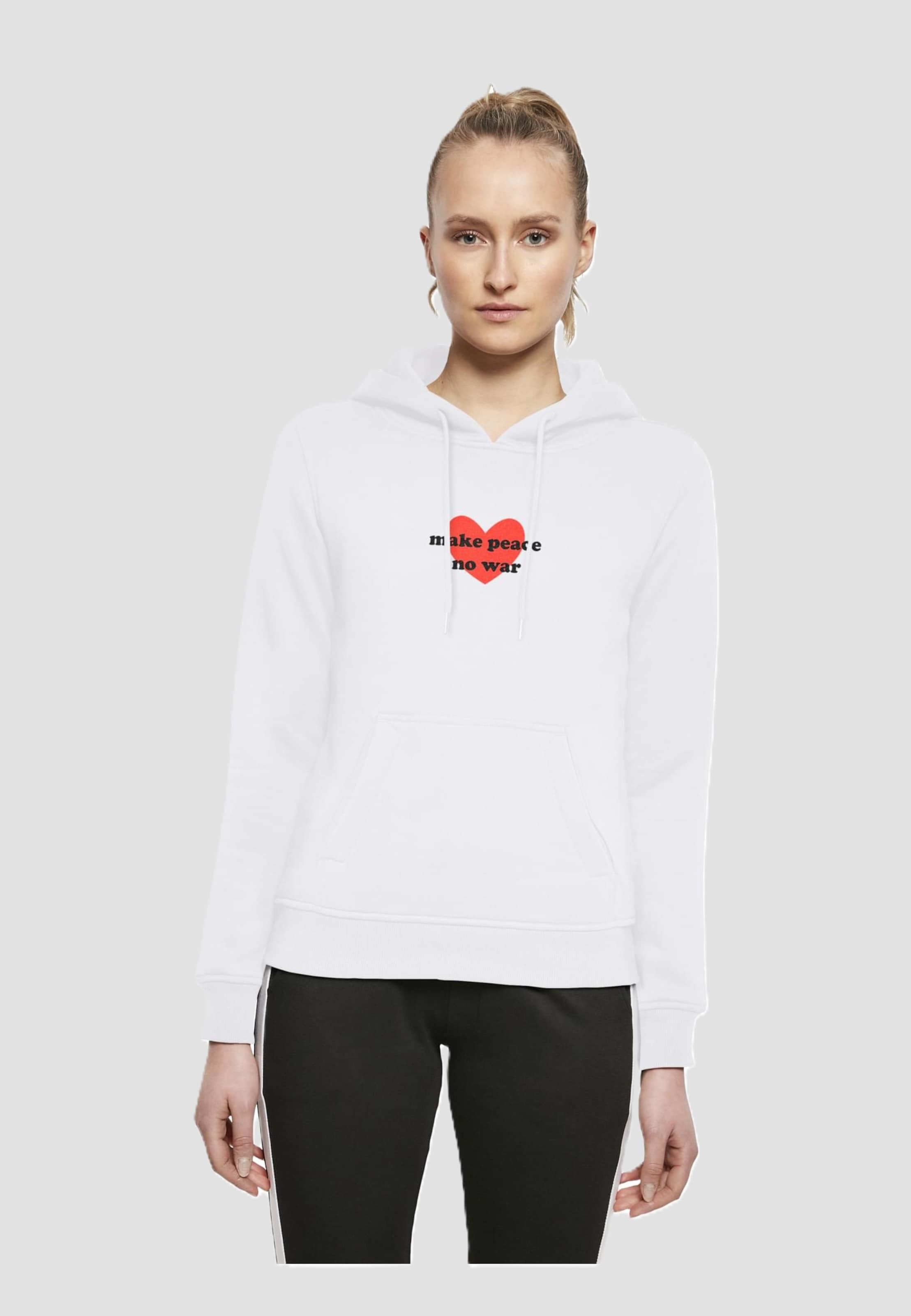 Merchcode Ladies Peace - Red Heart White Hoody