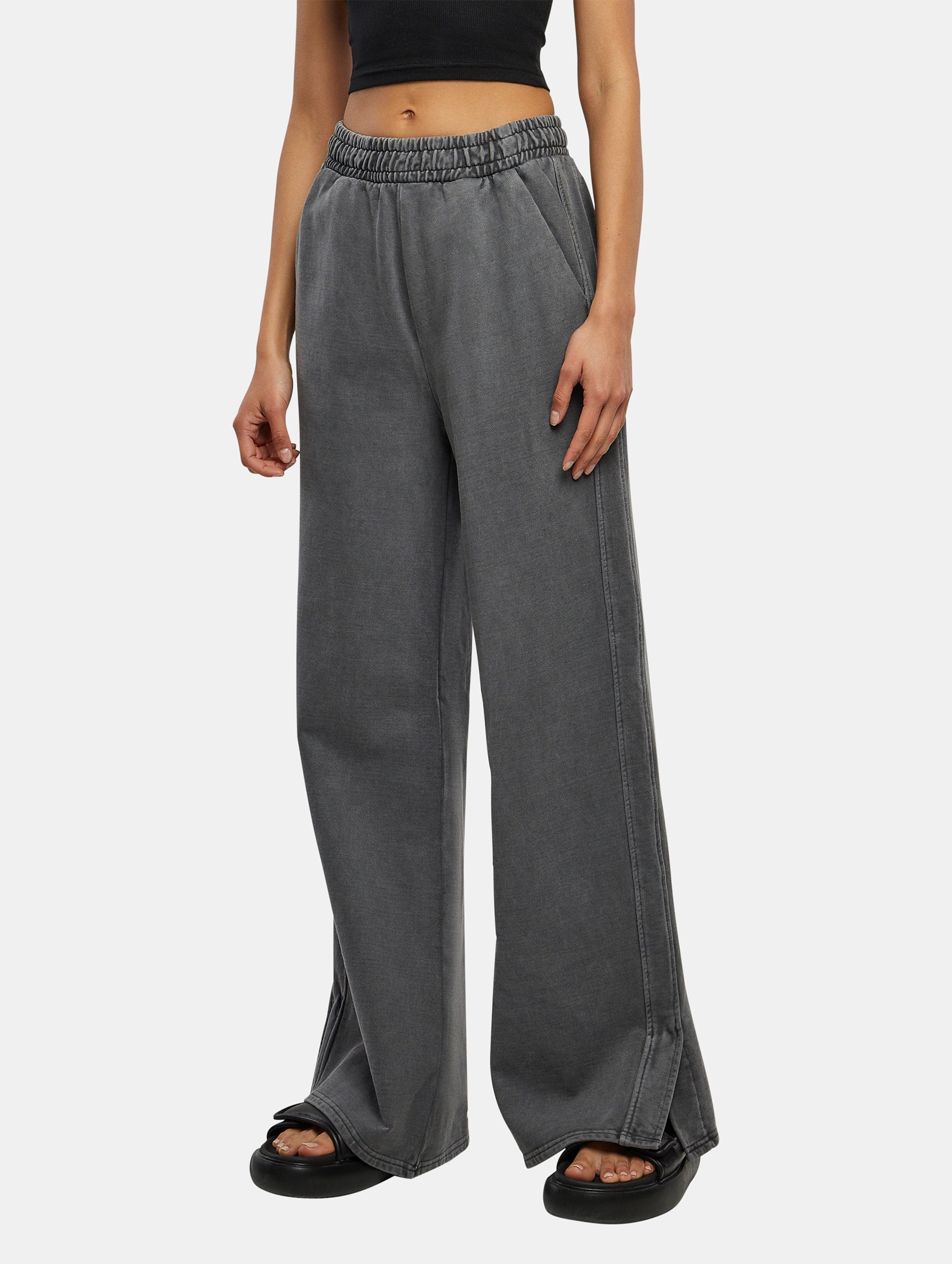 Urban Classics Ladies Heavy Terry Garment Dye Slit Pants