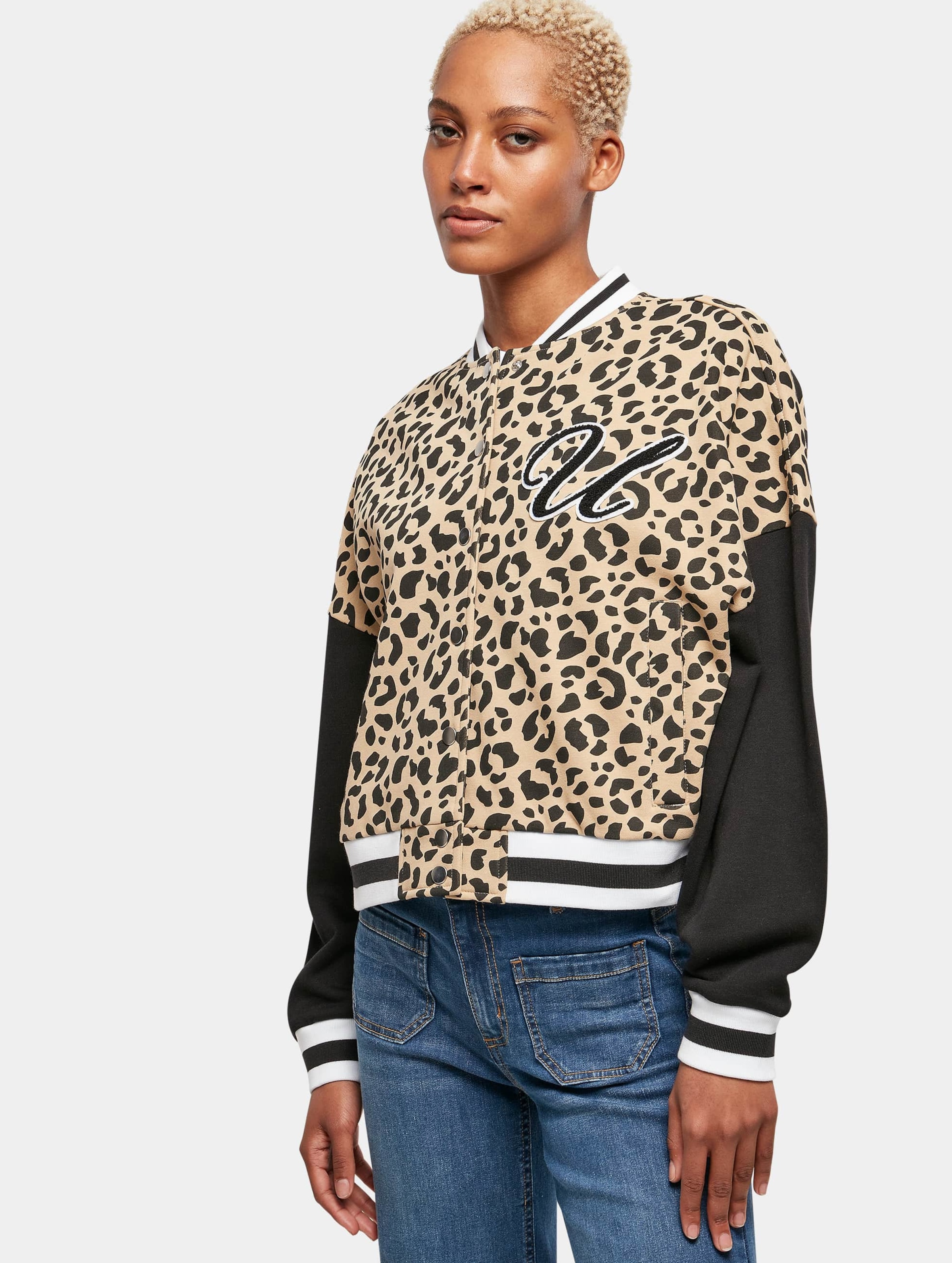 Urban Classics Ladies AOP Oversized College Sweat Jacket