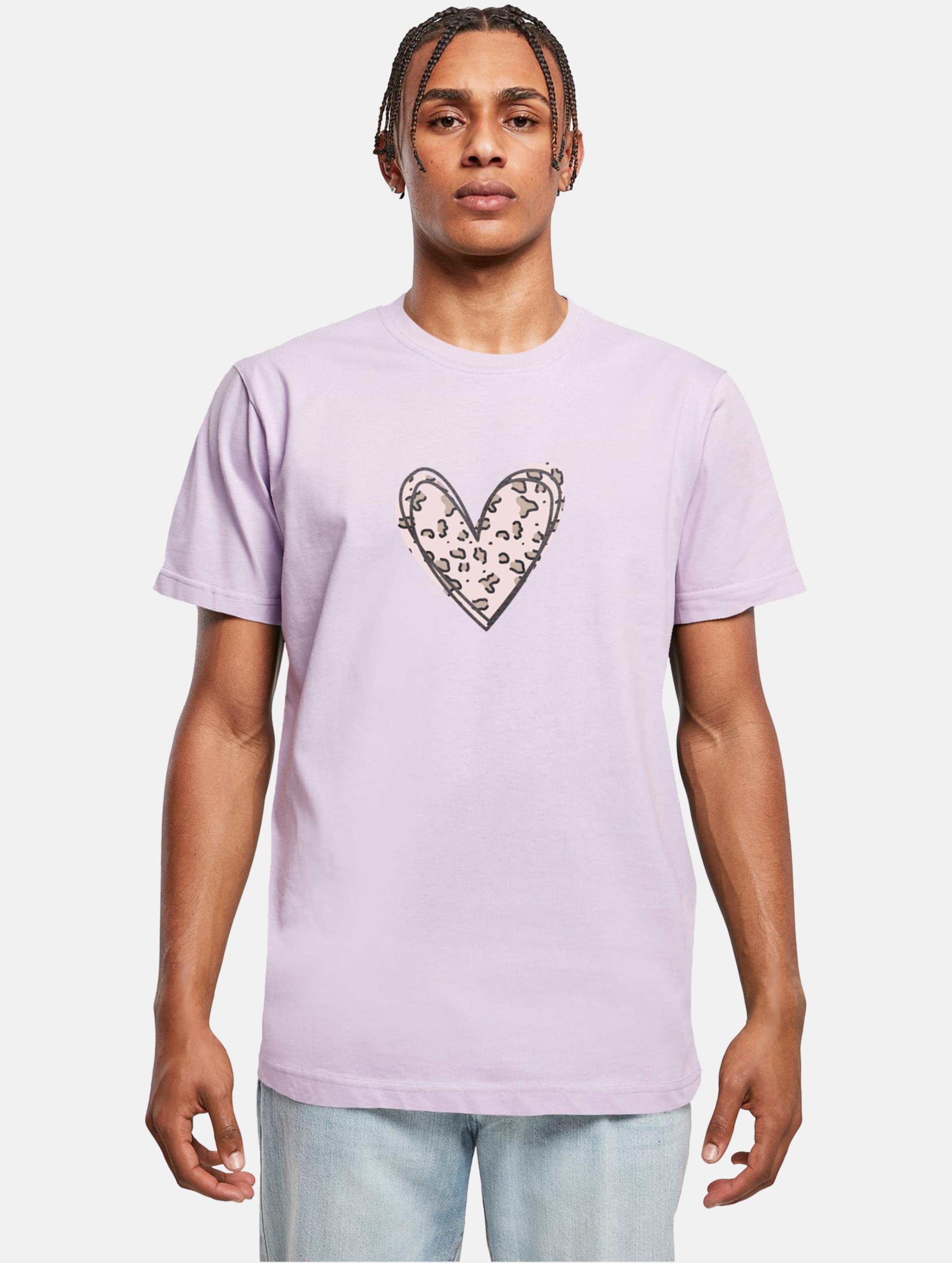 Merchcode POD Valentines Day - Leopard Heart T-Shirt Round Neck