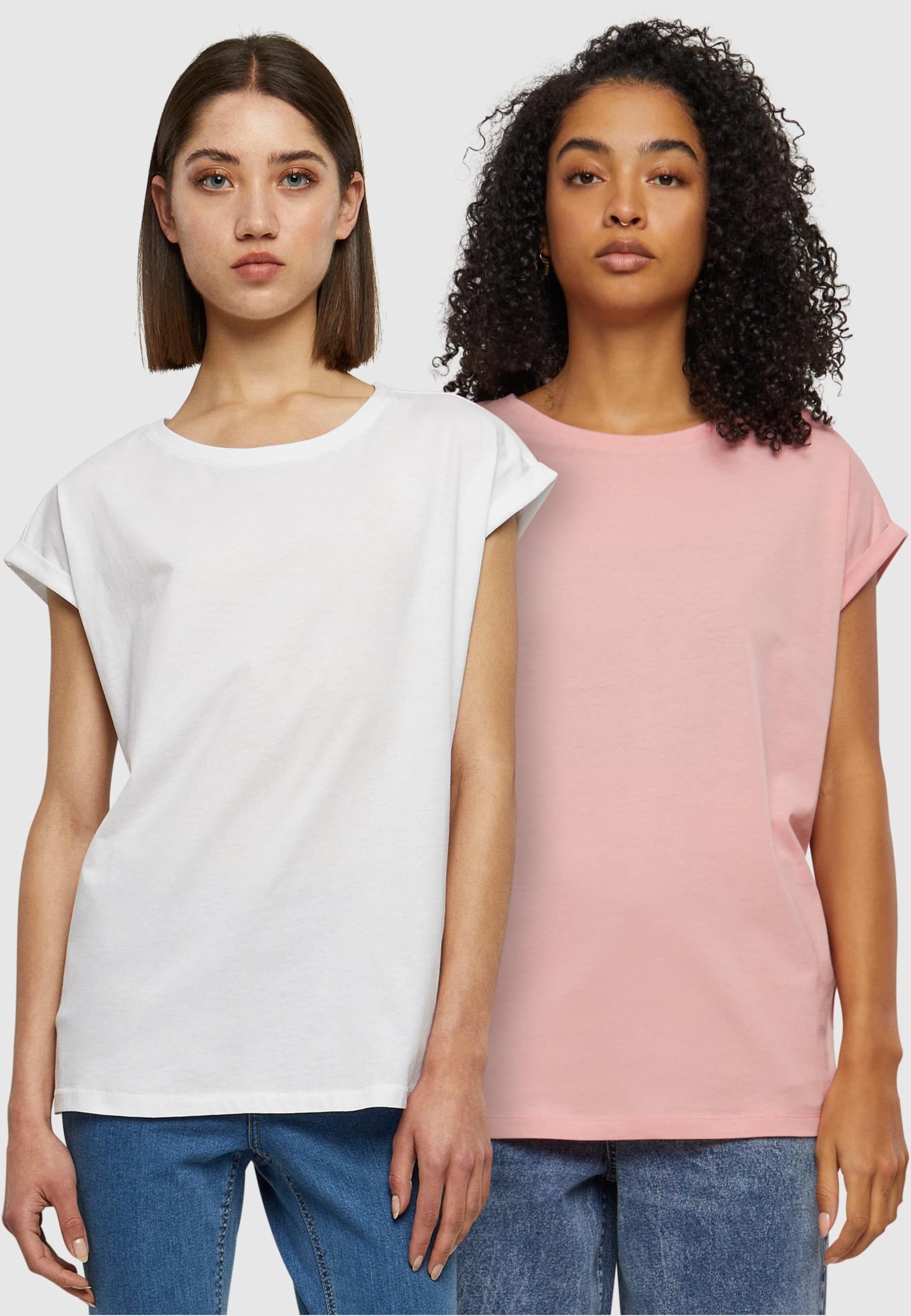 Urban Classics Ladies Extended Shoulder Tee 2-Pack