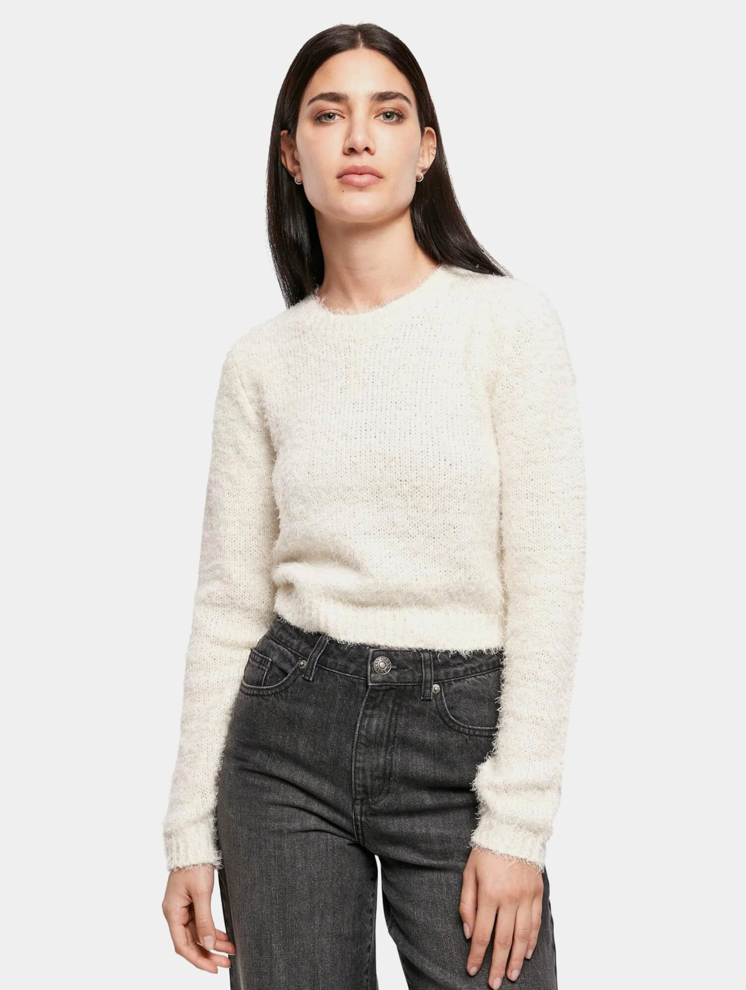 Urban Classics Ladies Cropped Feather Sweater