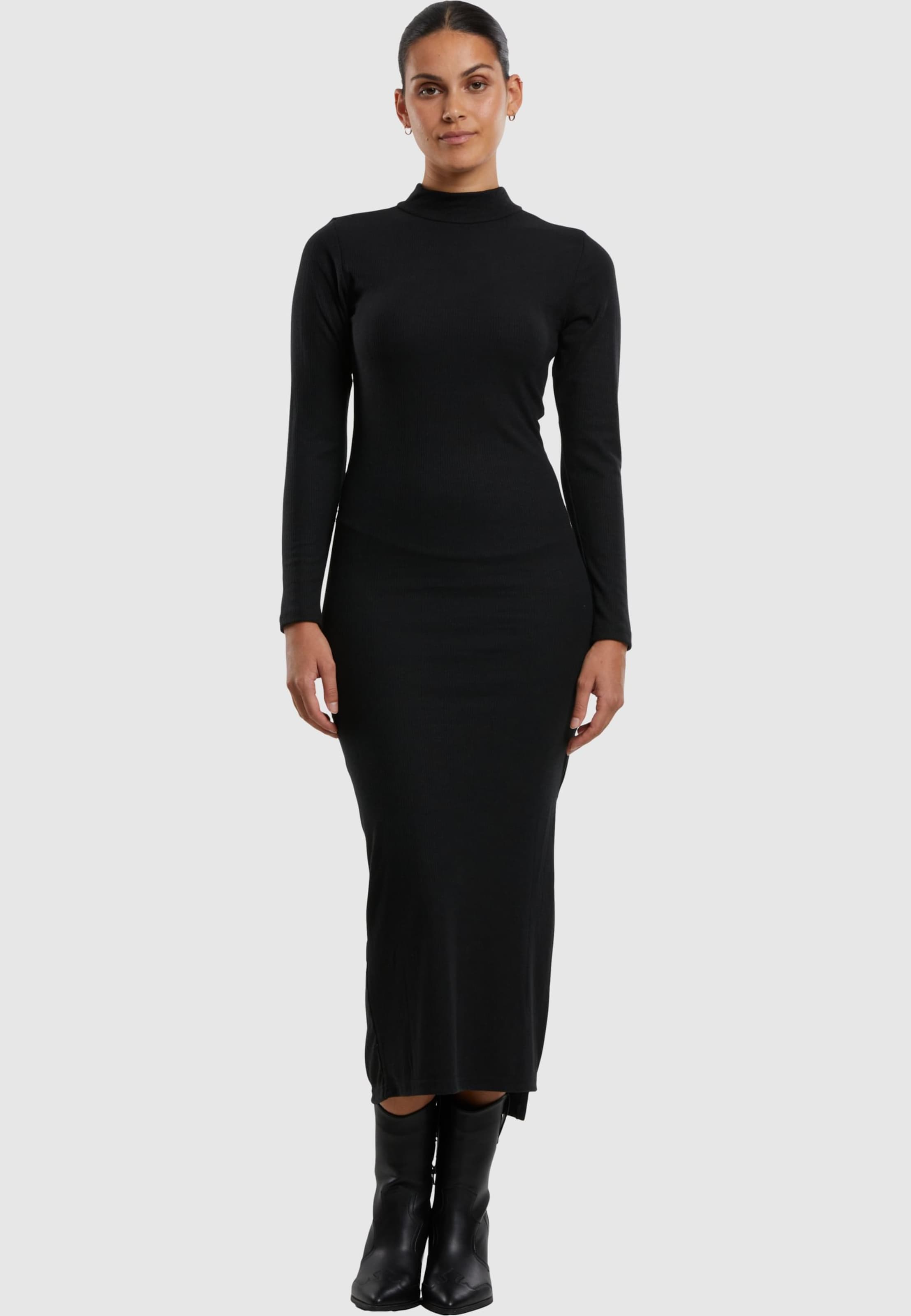 Urban Classics Ladies Rib Longlseeve Mockneck Dress