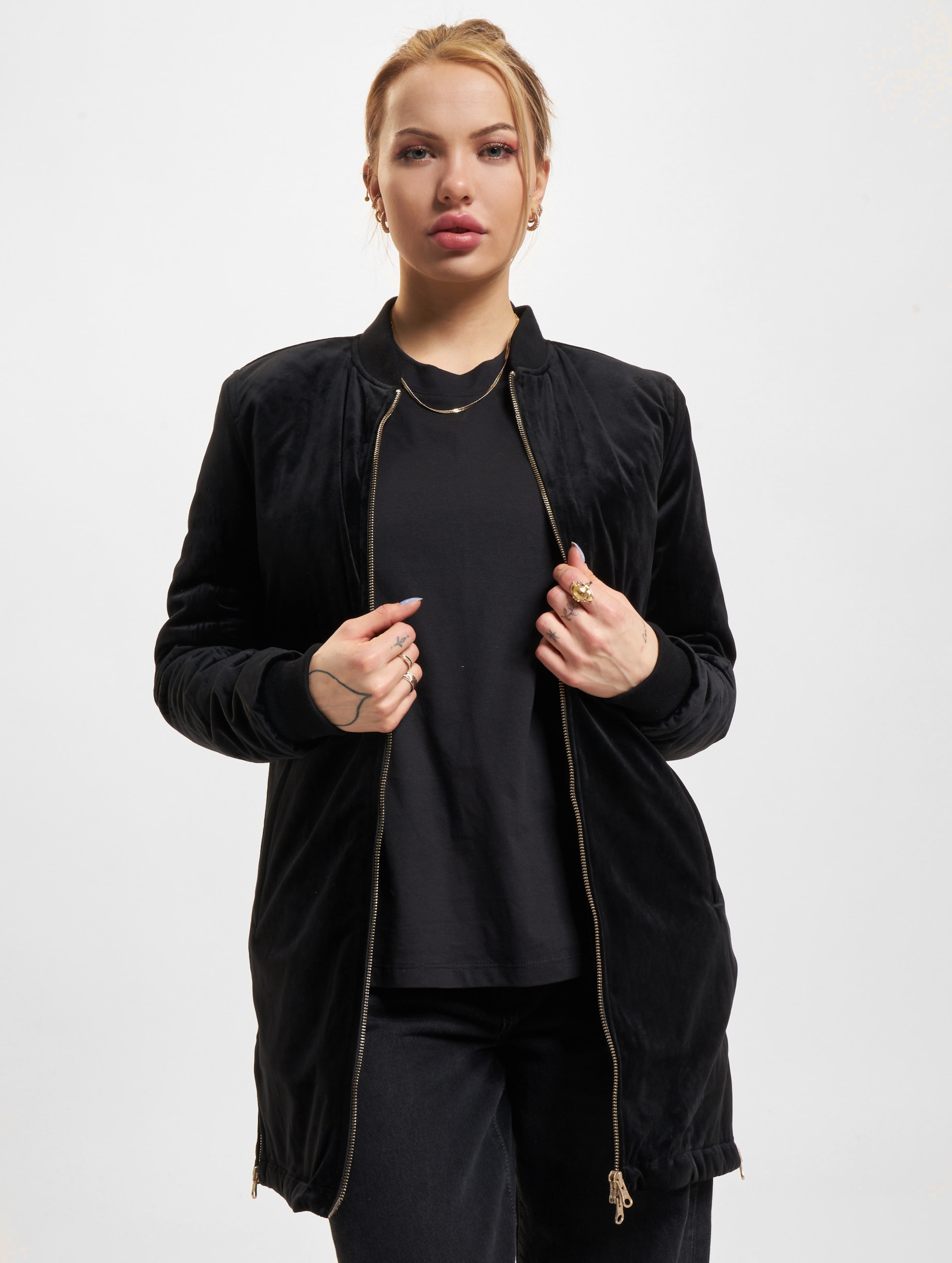 Urban Classics Ladies Long Velvet Jacket