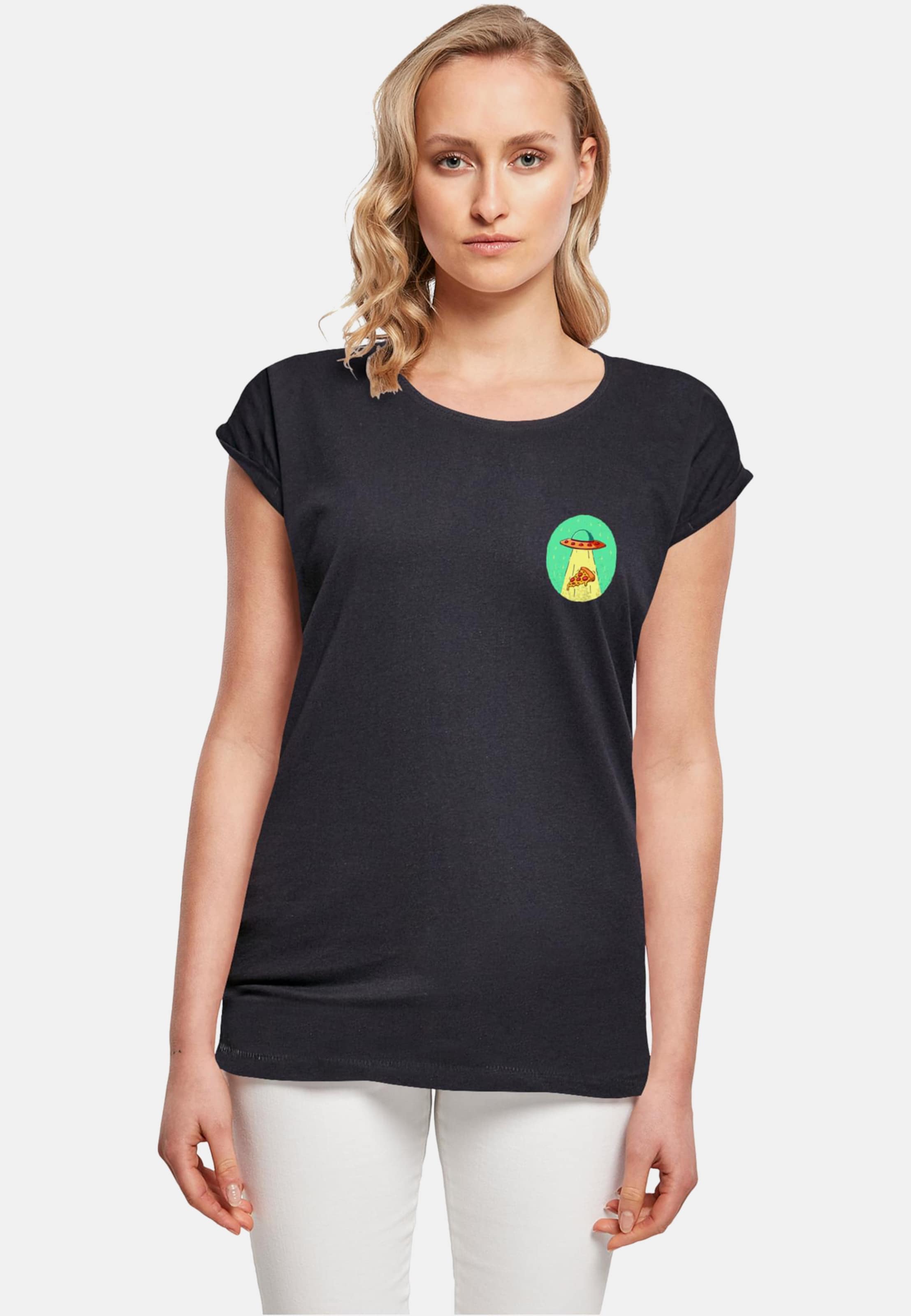 Mister Tee Ladies Ufo Pizza Extended Shoulder