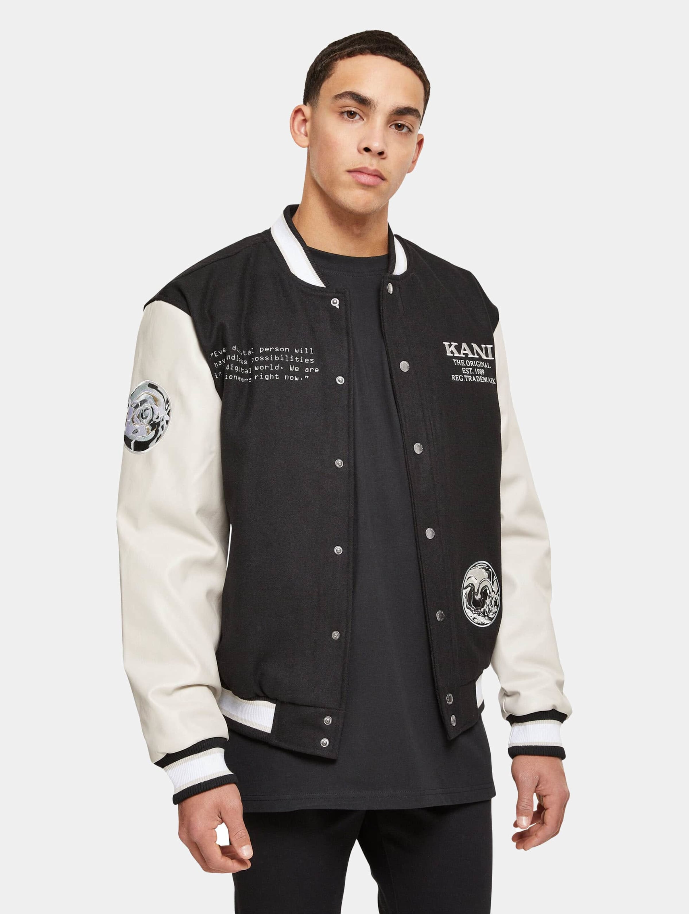 Karl Kani Retro Block College Jacket black/light sand