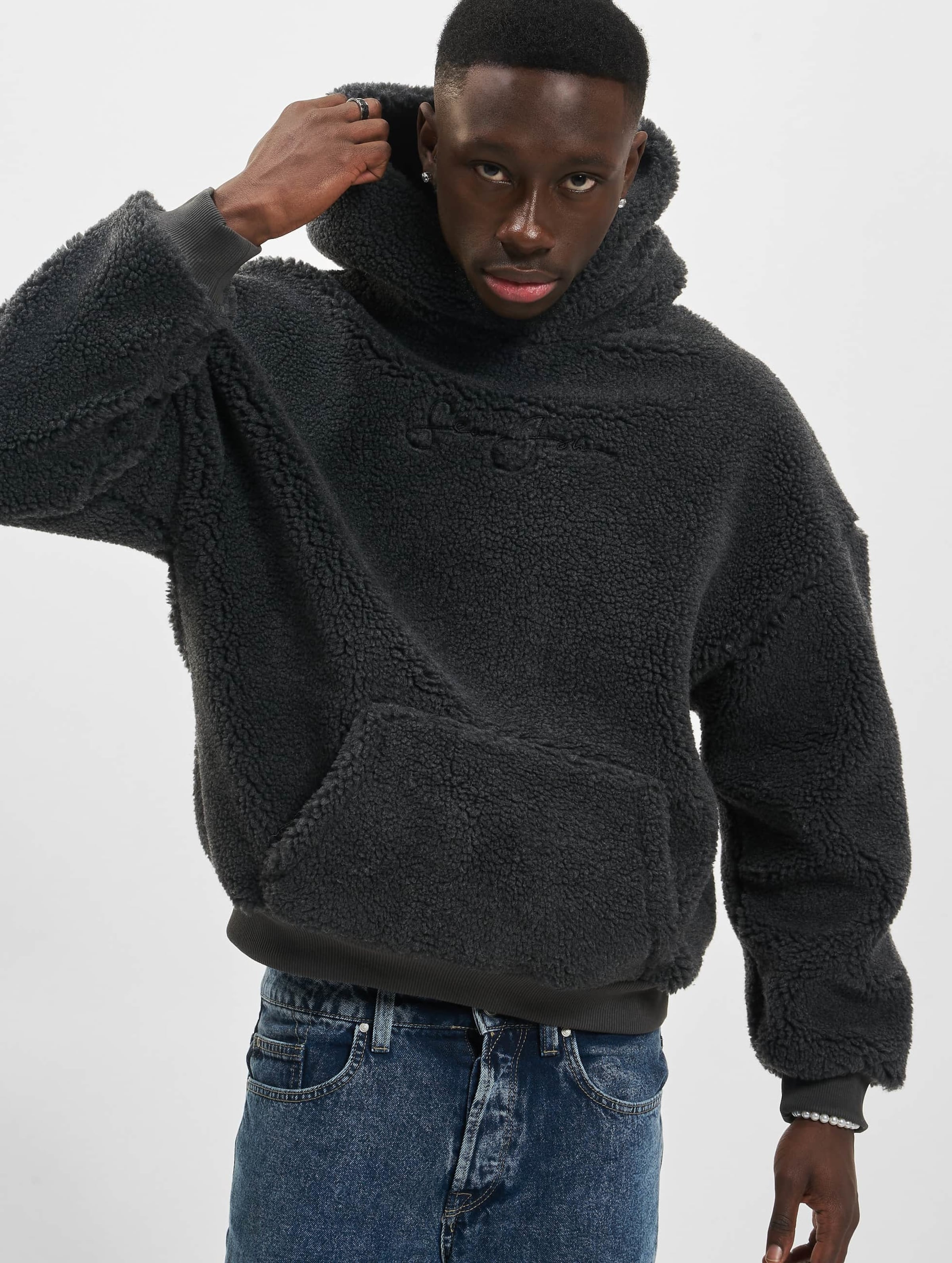 Sean John JM224-032-02 Script Logo Teddy Hoodie