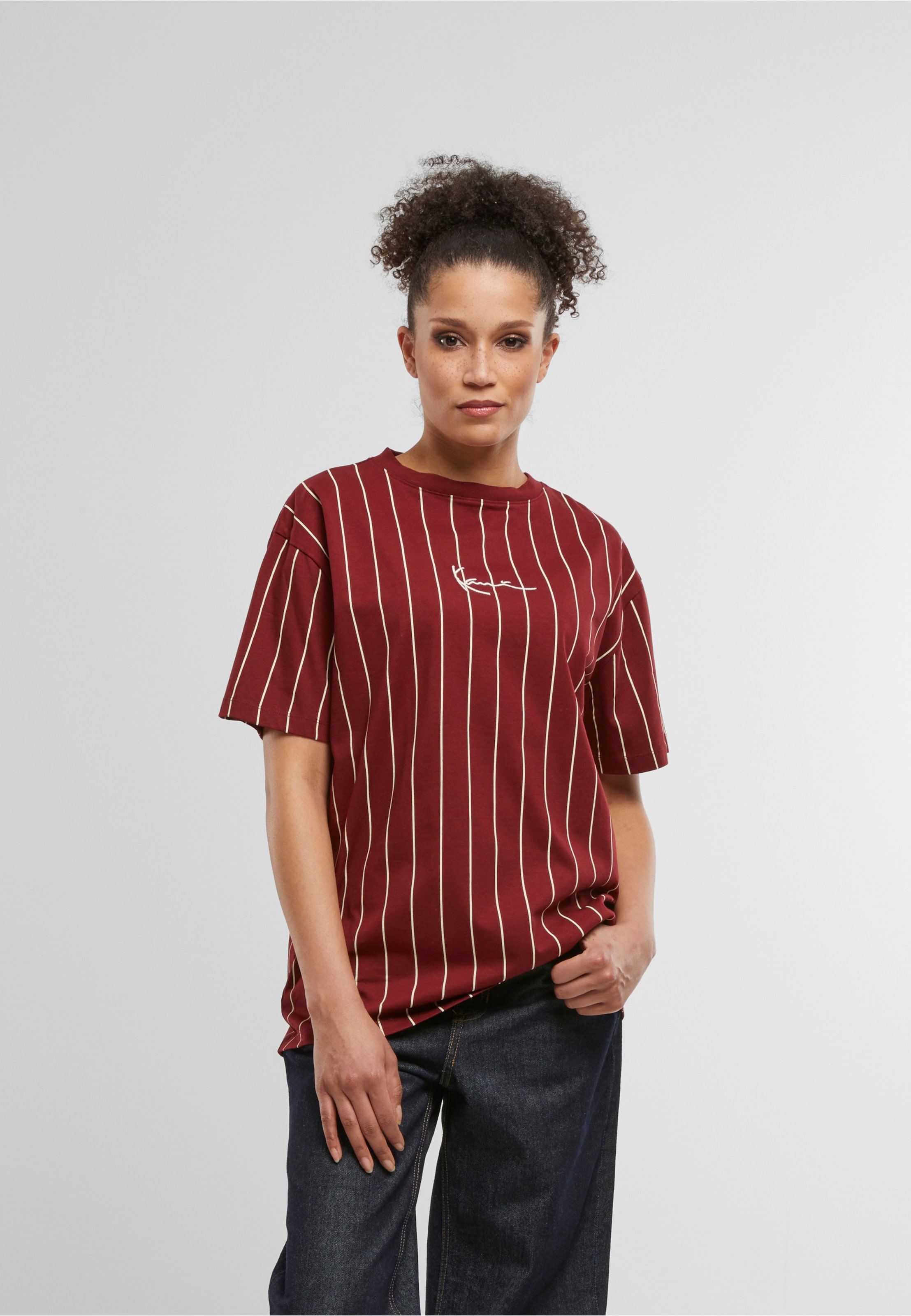 Karl Kani Small Signature Essential Pinstripe Os Tee