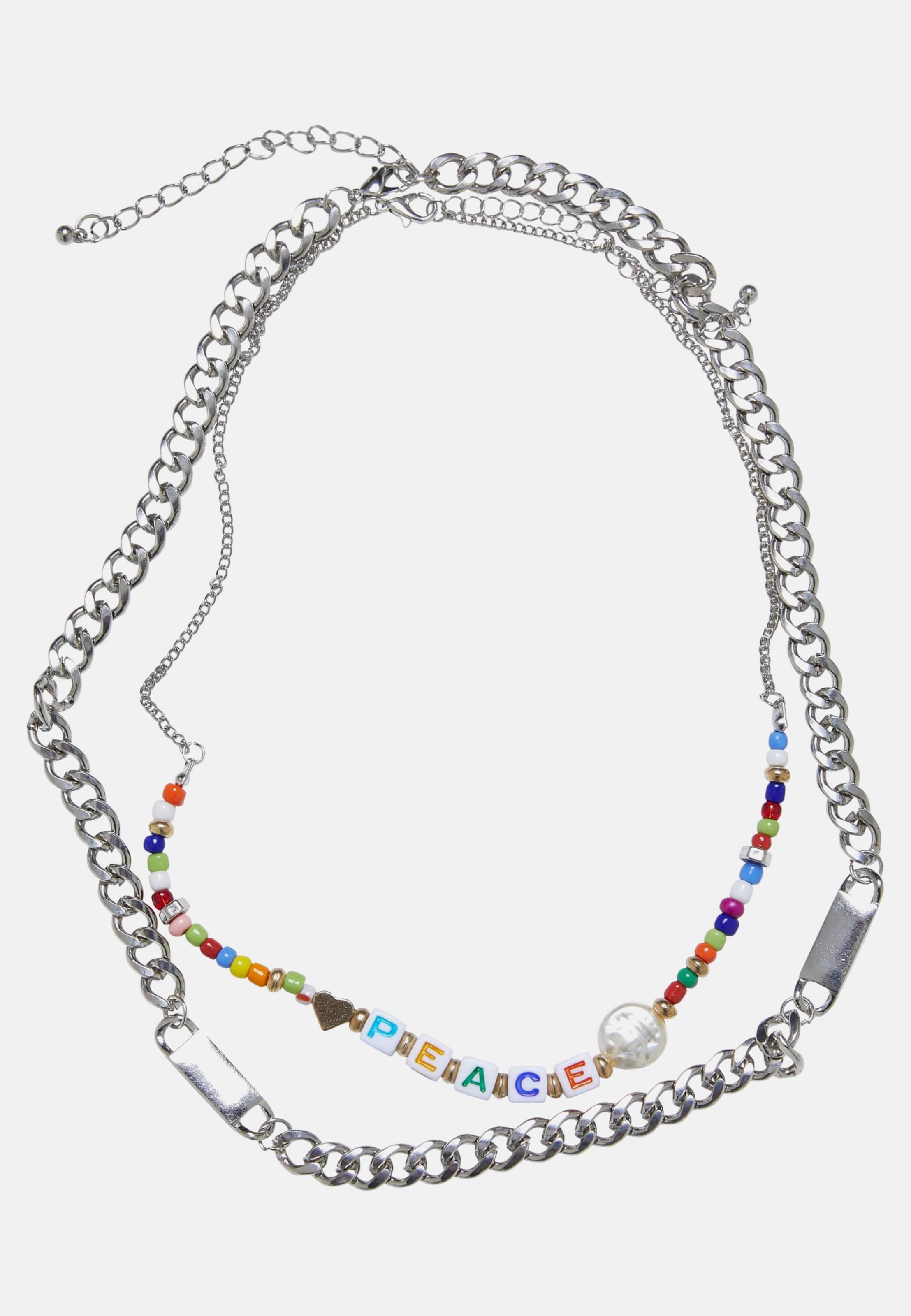 Urban Classics Peace Bead Layering Necklace 2-Pack