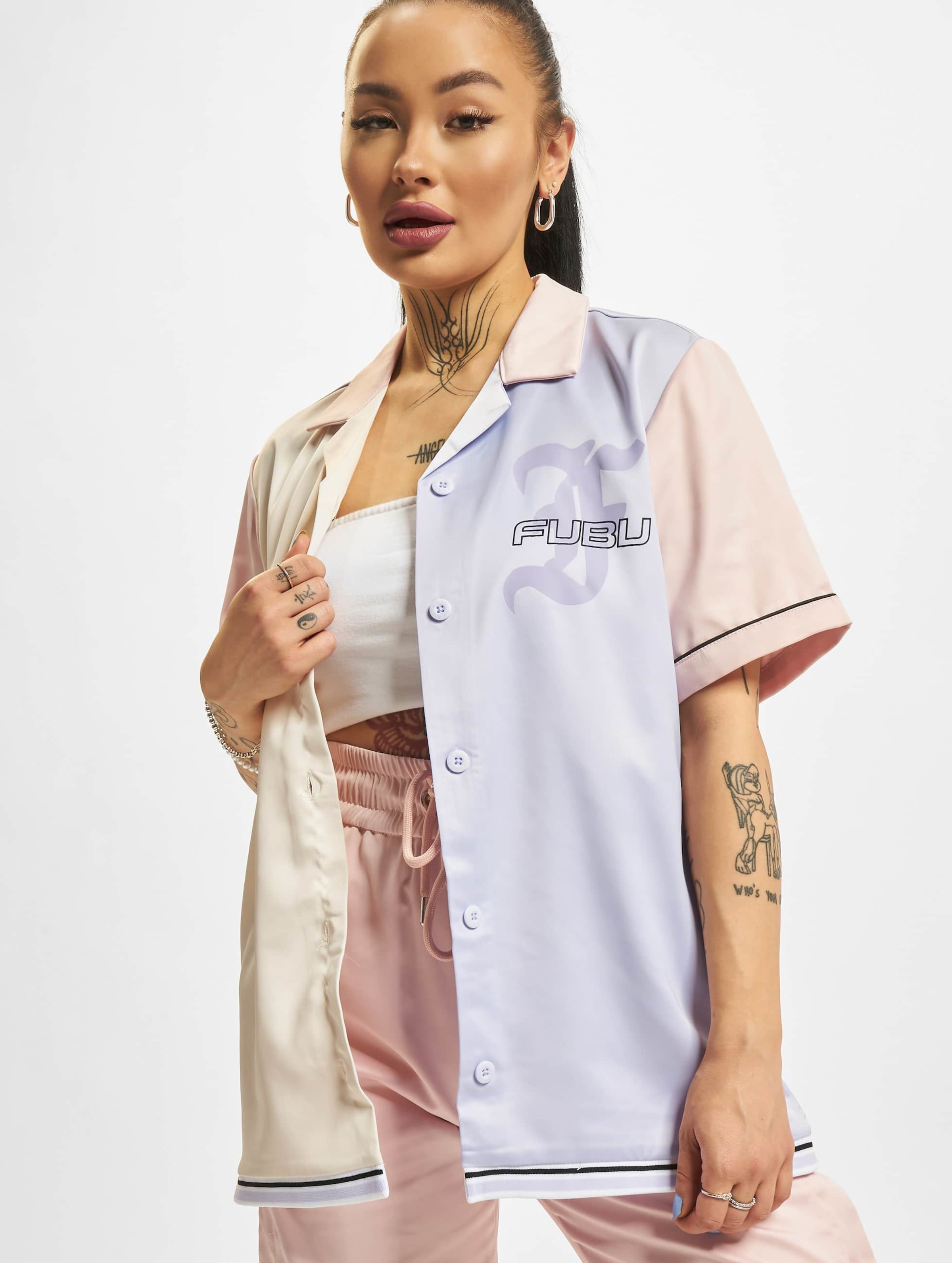 FW222-011-1 FUBU Corporate Tribal Satin Jersey